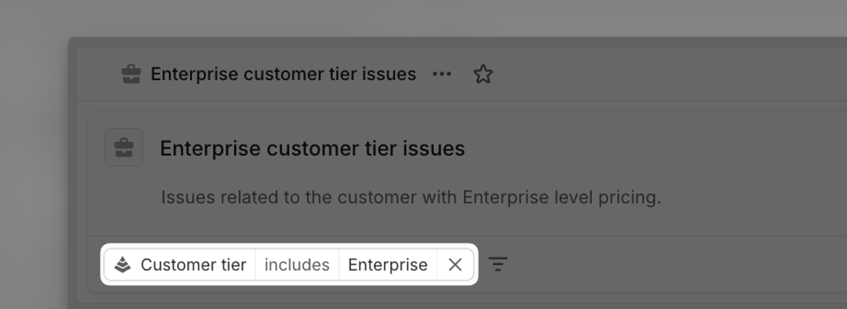Filtering for Enterprise tier