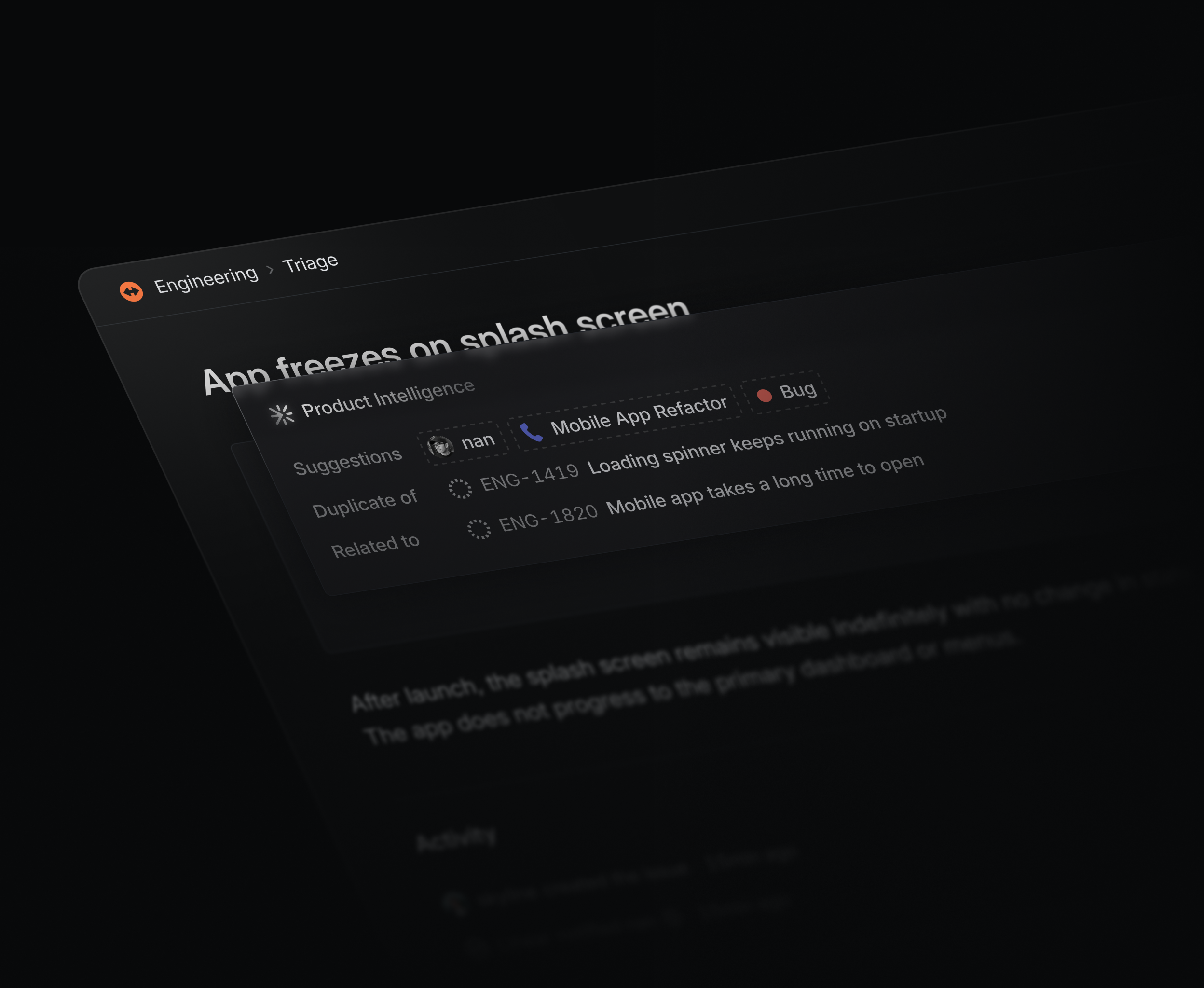 Screenshot of Product Intelligence at an angle