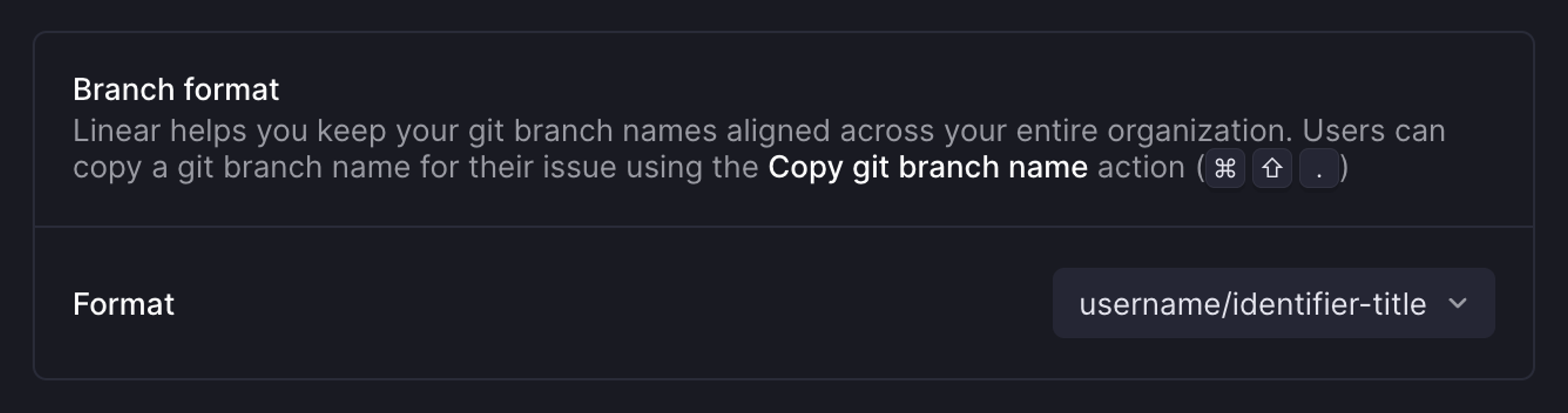 Branch format setting