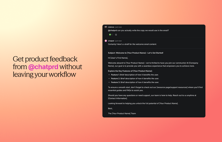 Mentioning ChatPRD in Linear