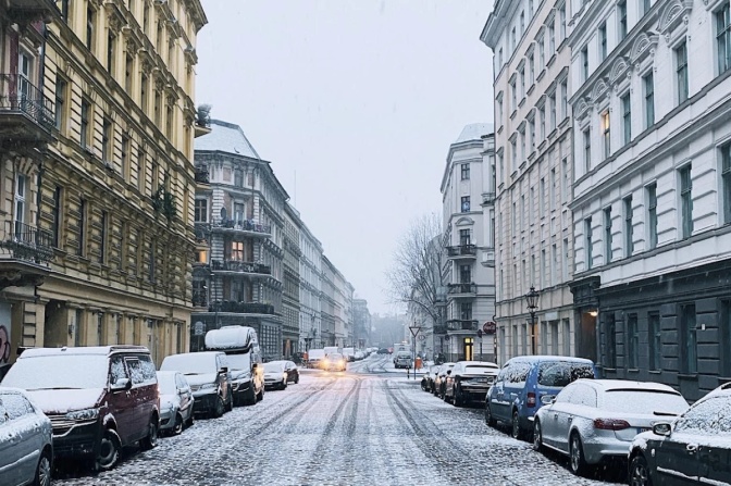 First snow in Berlin