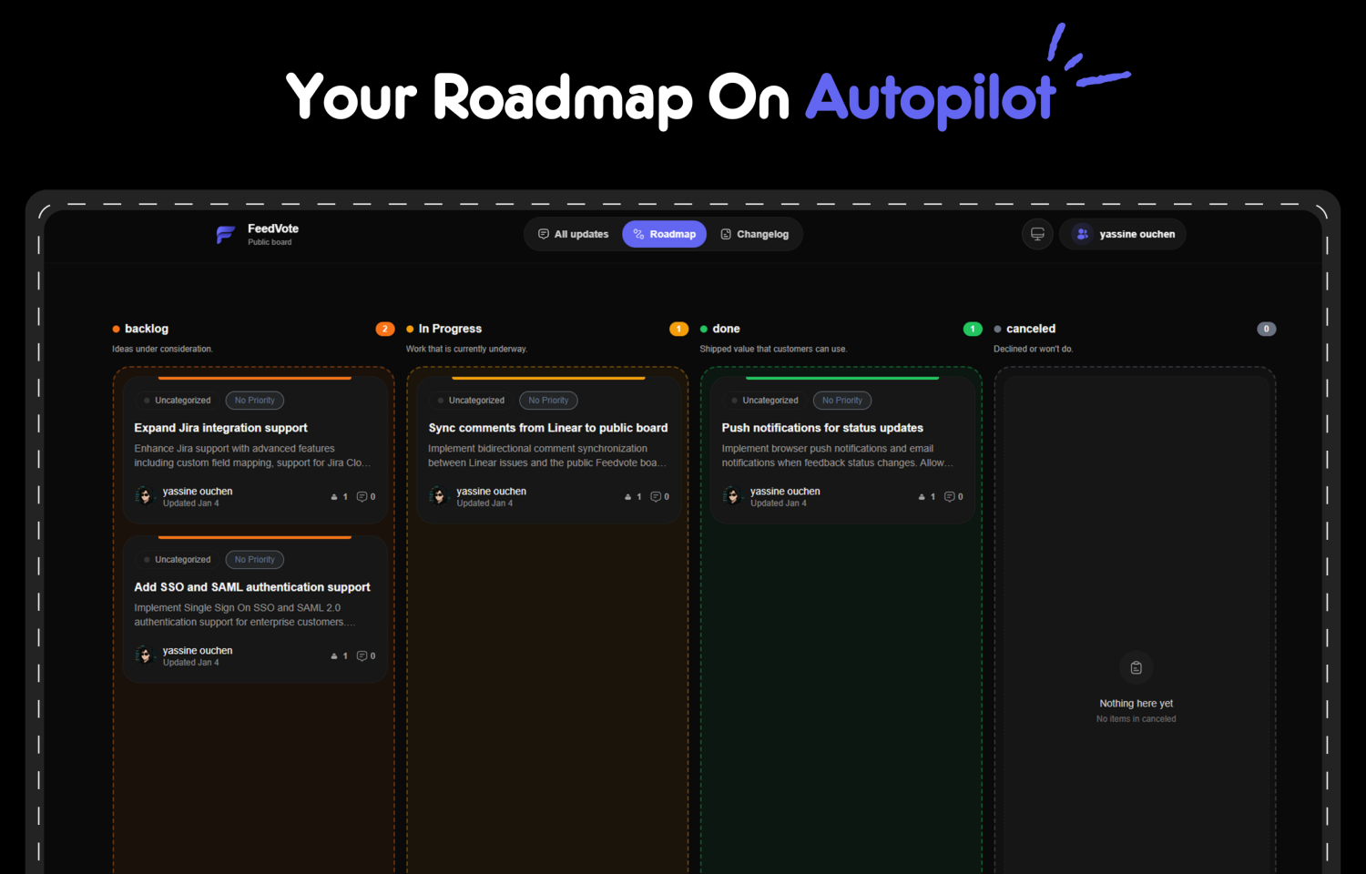 feedvote landing page view