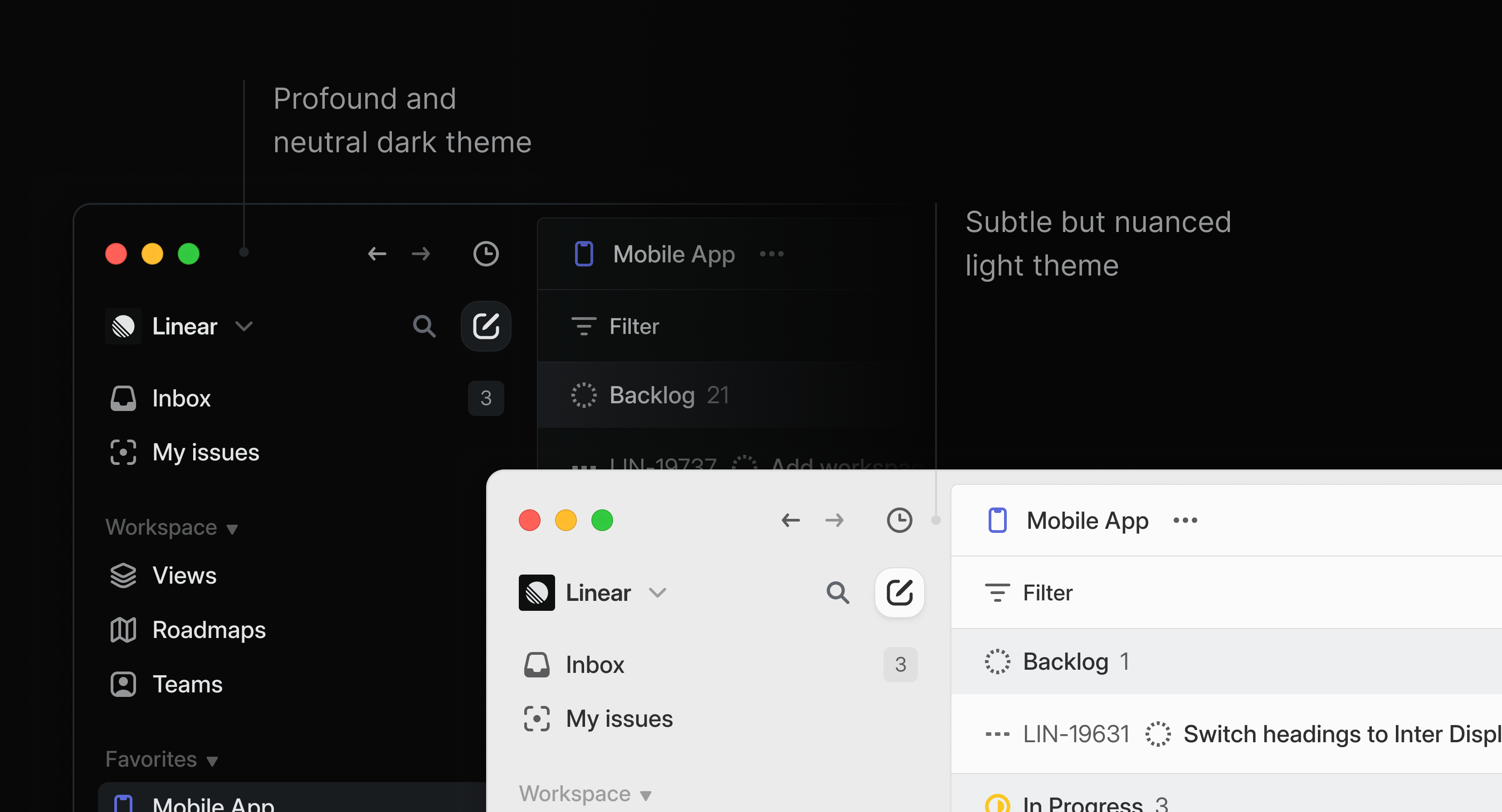 New light and dark themes