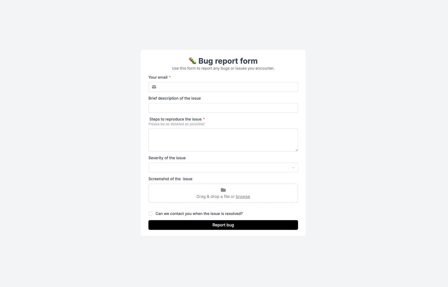Fillout form