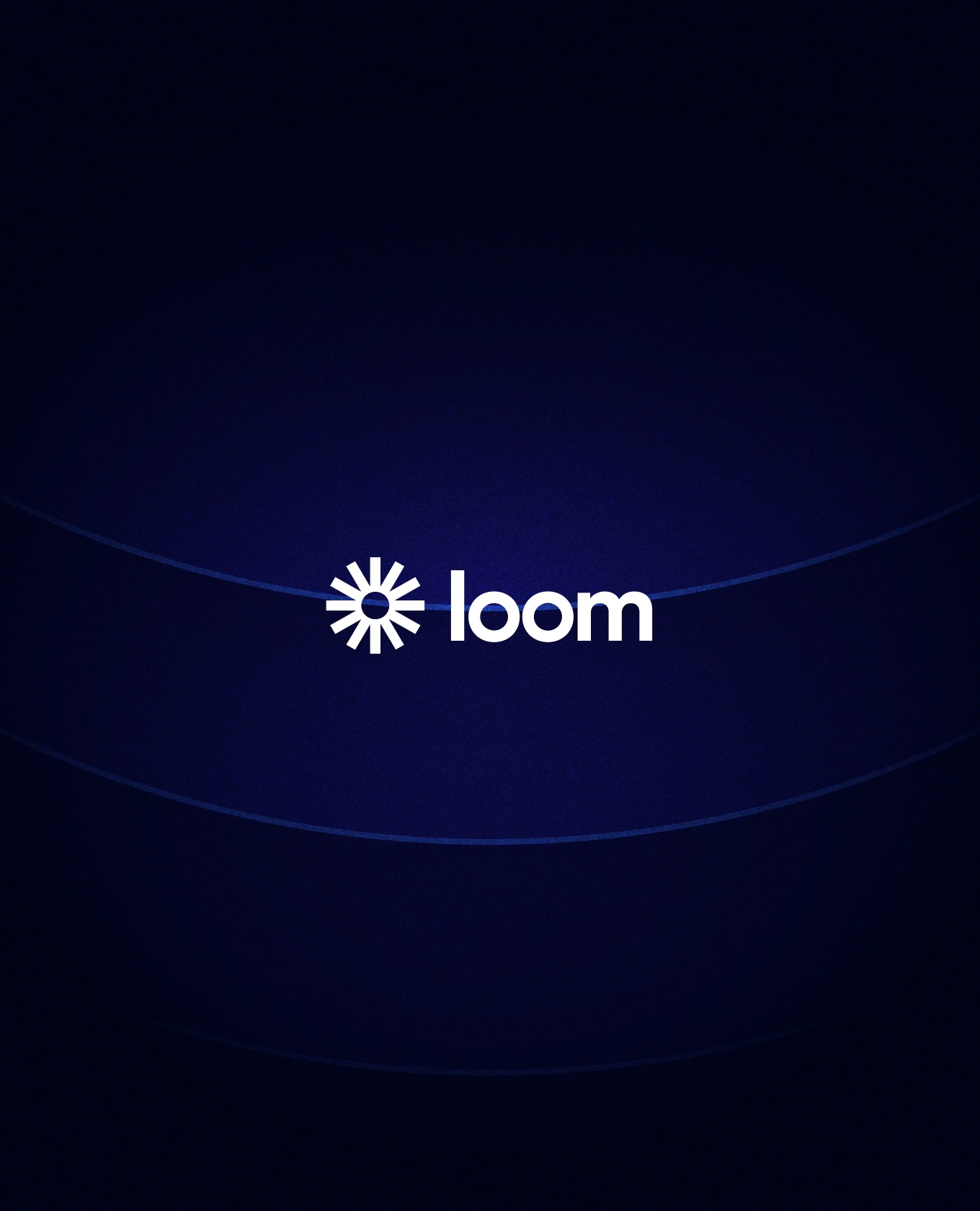 The Loom wordmark against a dark but vibrant blue background composed of abstract and expanded shapes from the wordmark.