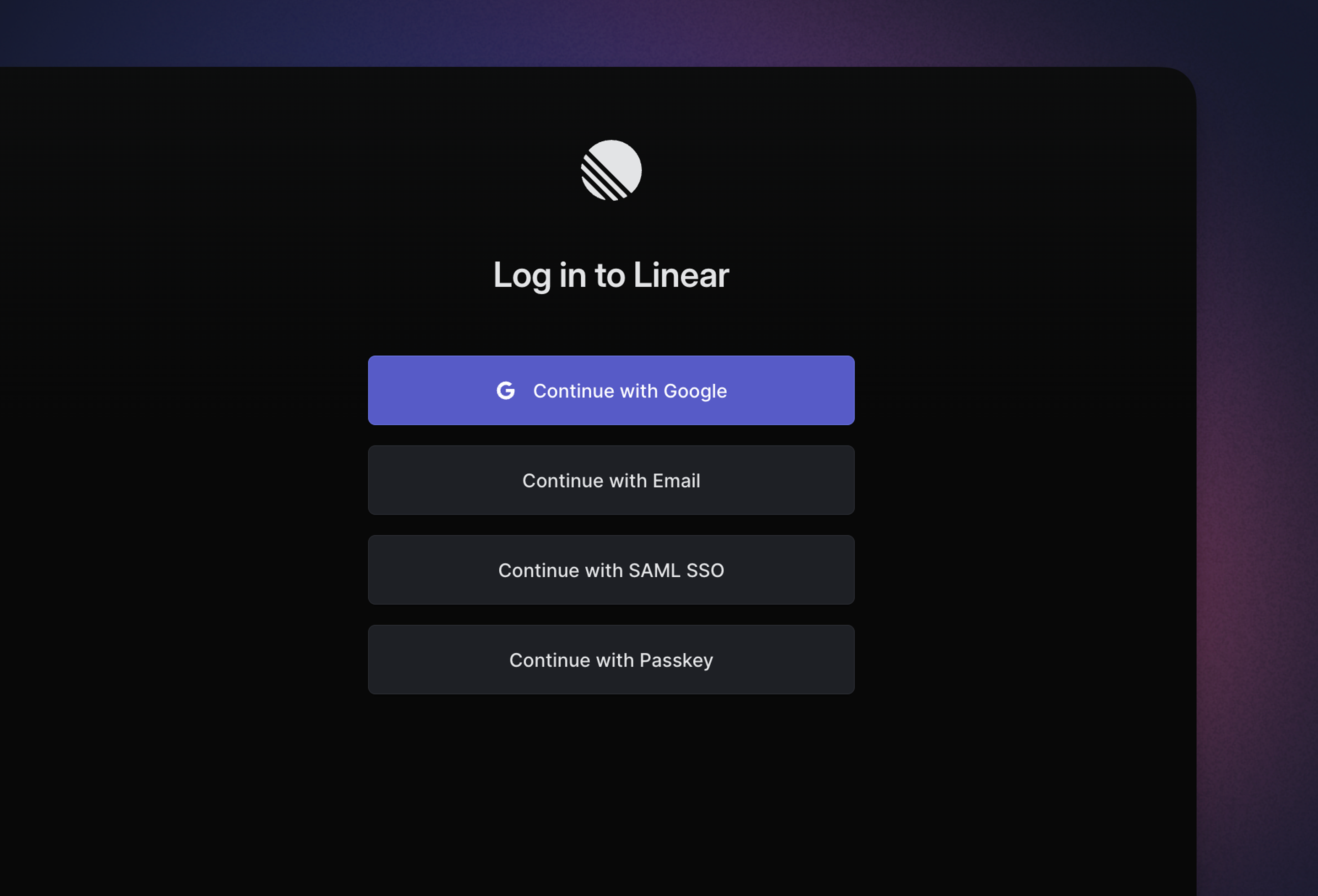 Login methods Linear Docs