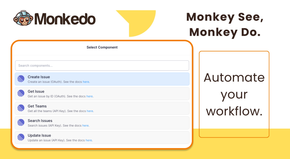 Monkedo actions for Linear