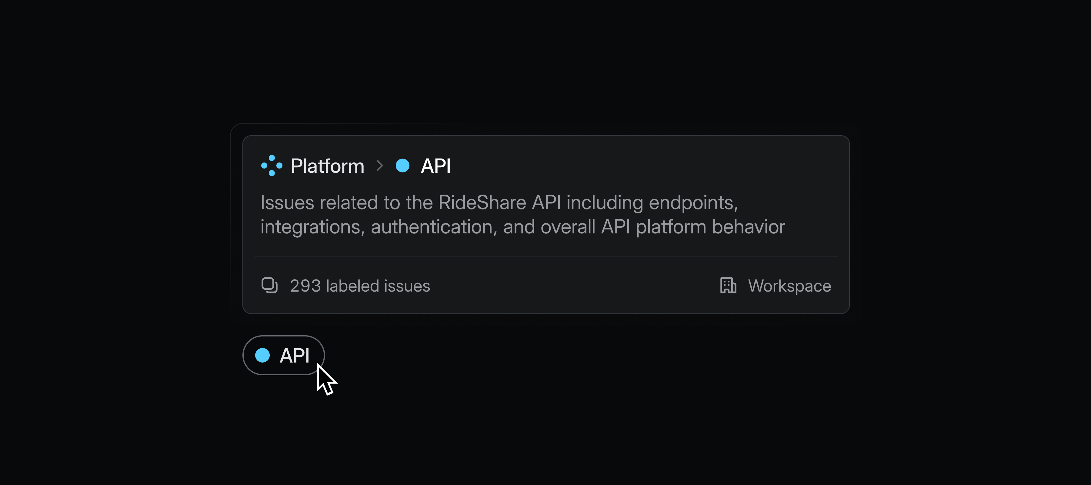 A screenshot of label descriptions