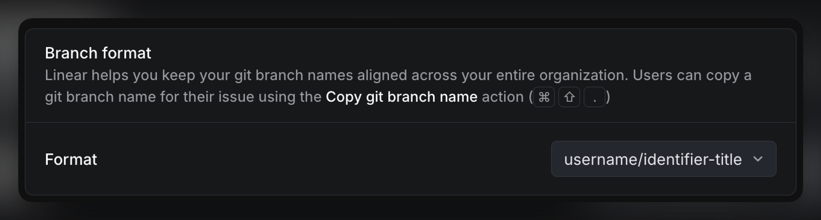 Branch format setting