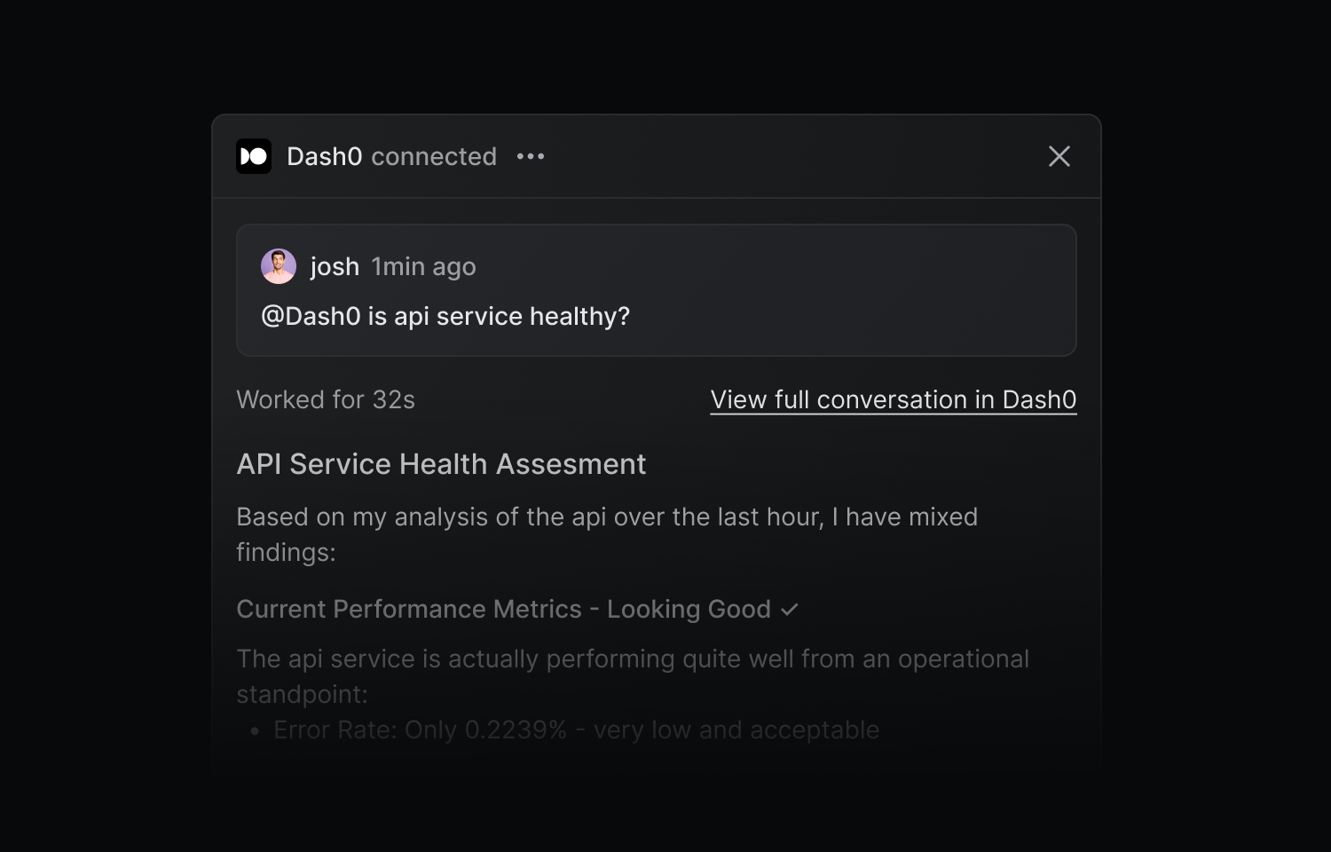mentioning the agent in Linear
