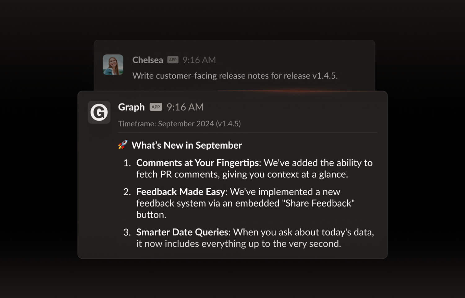 AI agent creating a changelog for september