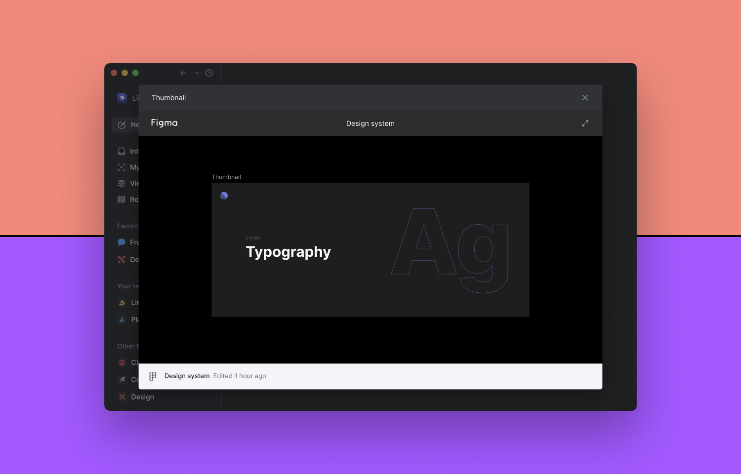 An expanded Figma embed, focused on a frame called "Typography".