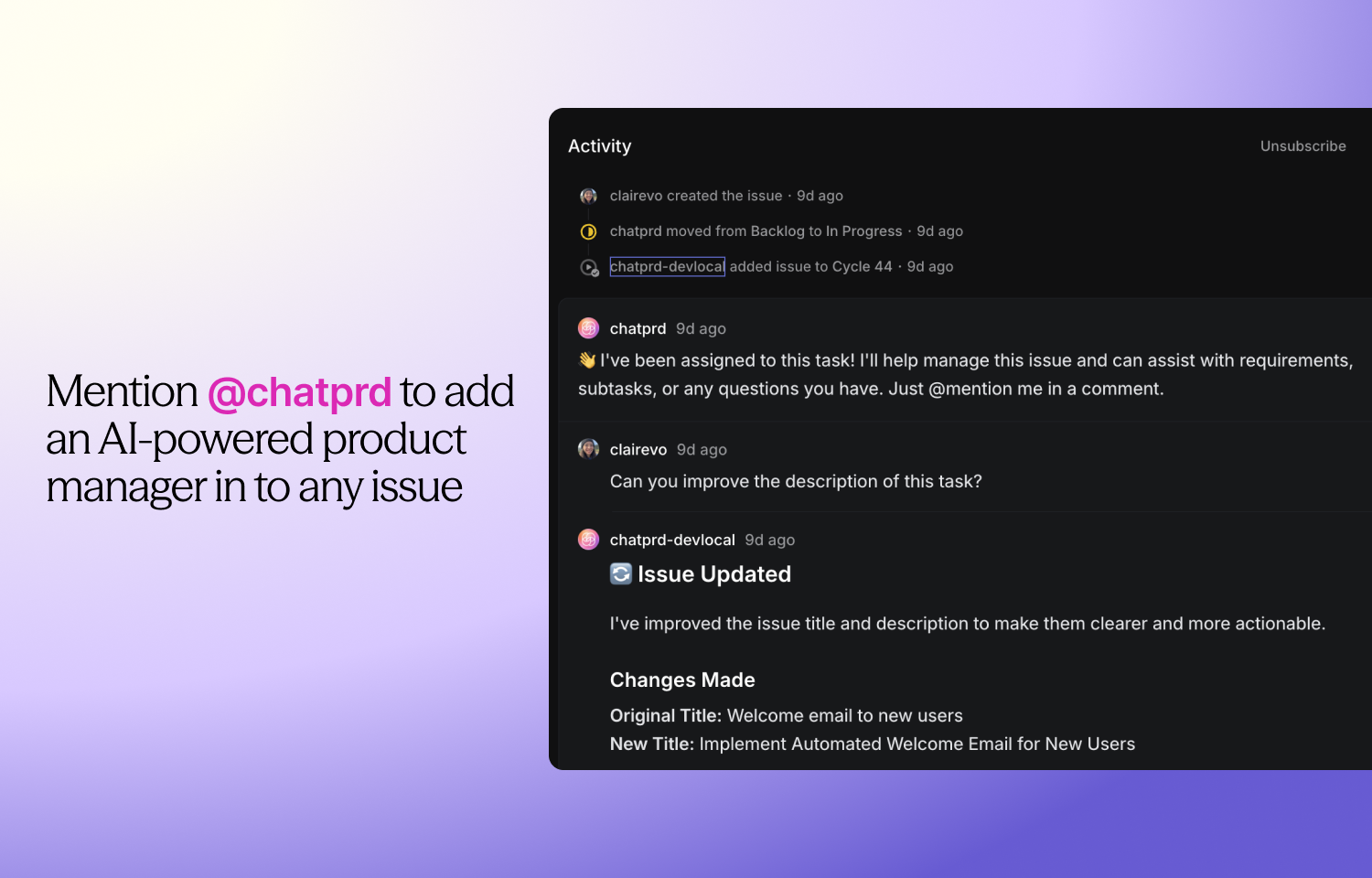 ChatPRD inside Linear
