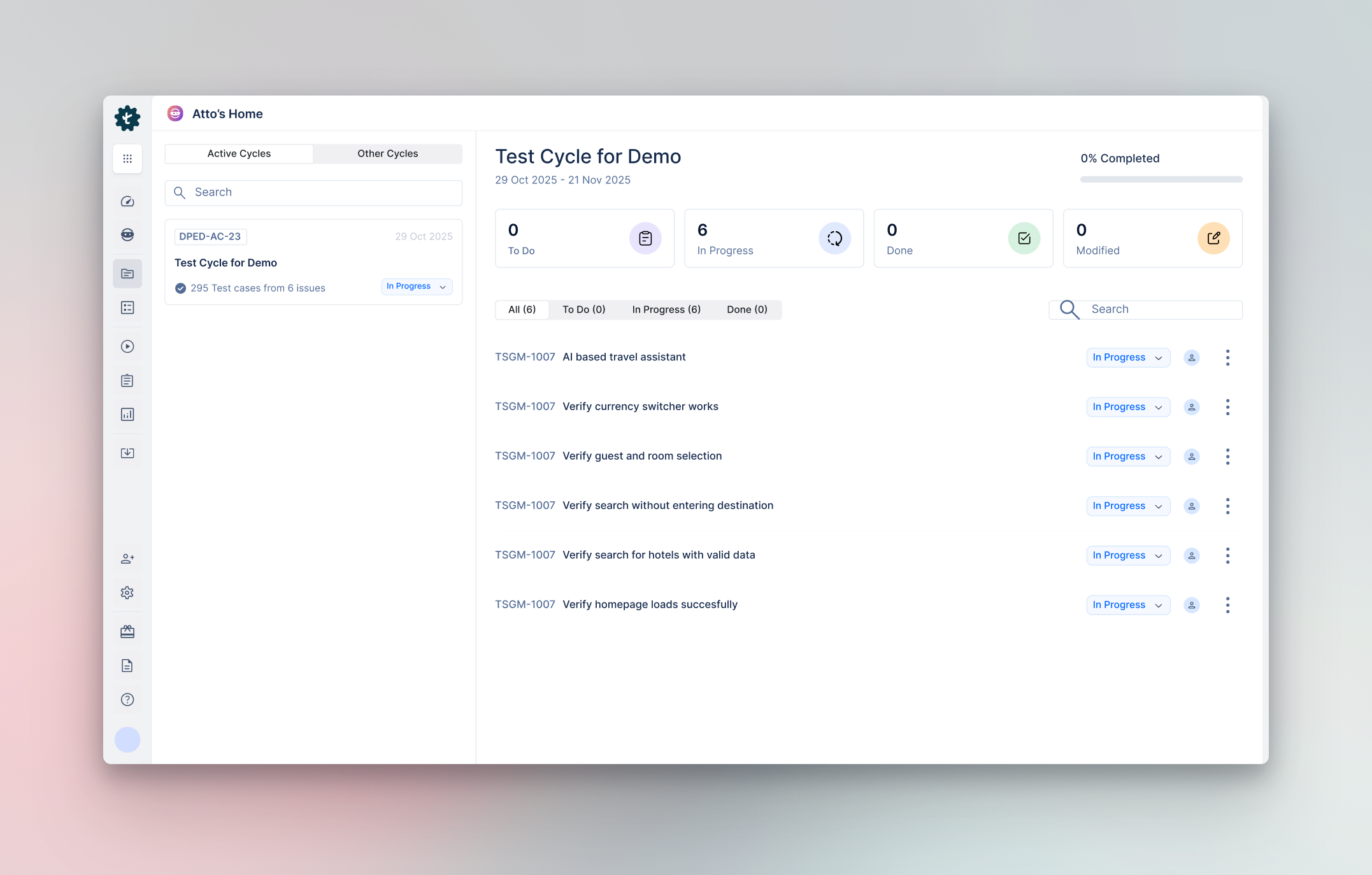 Linked Linear cycles show up on Test Management by Testsigma