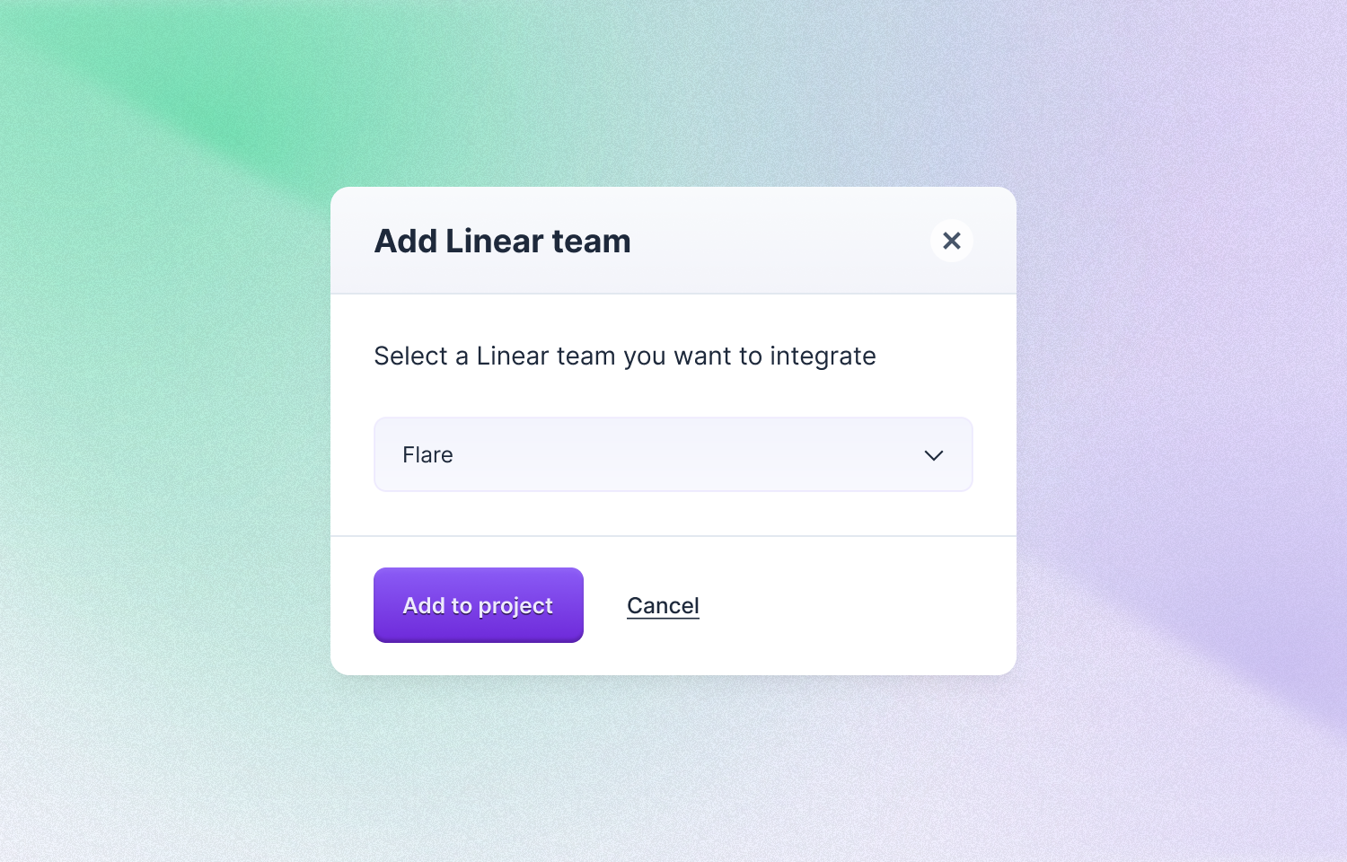 Adding a Linear team in Flare