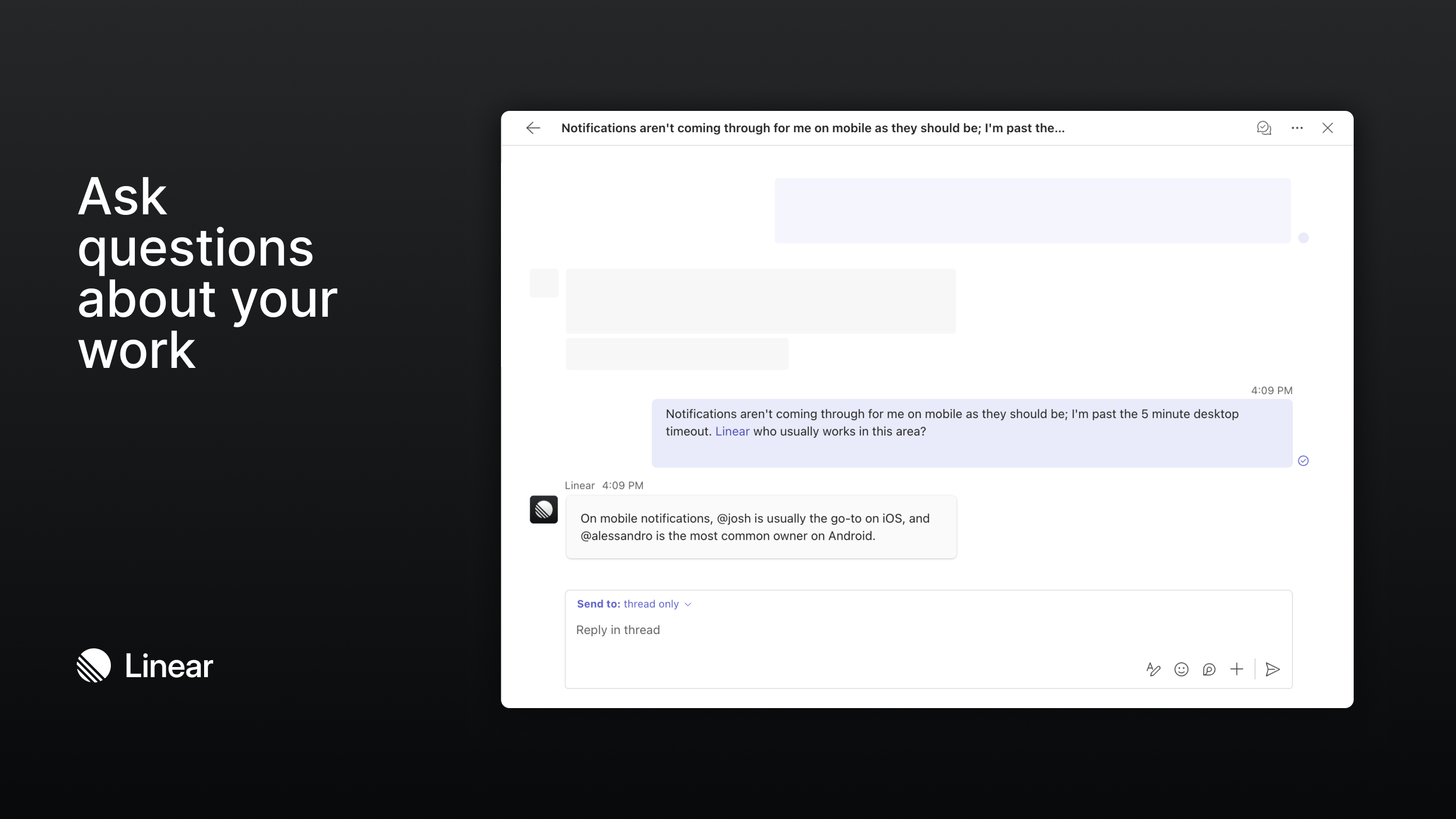 Ask questions about your work