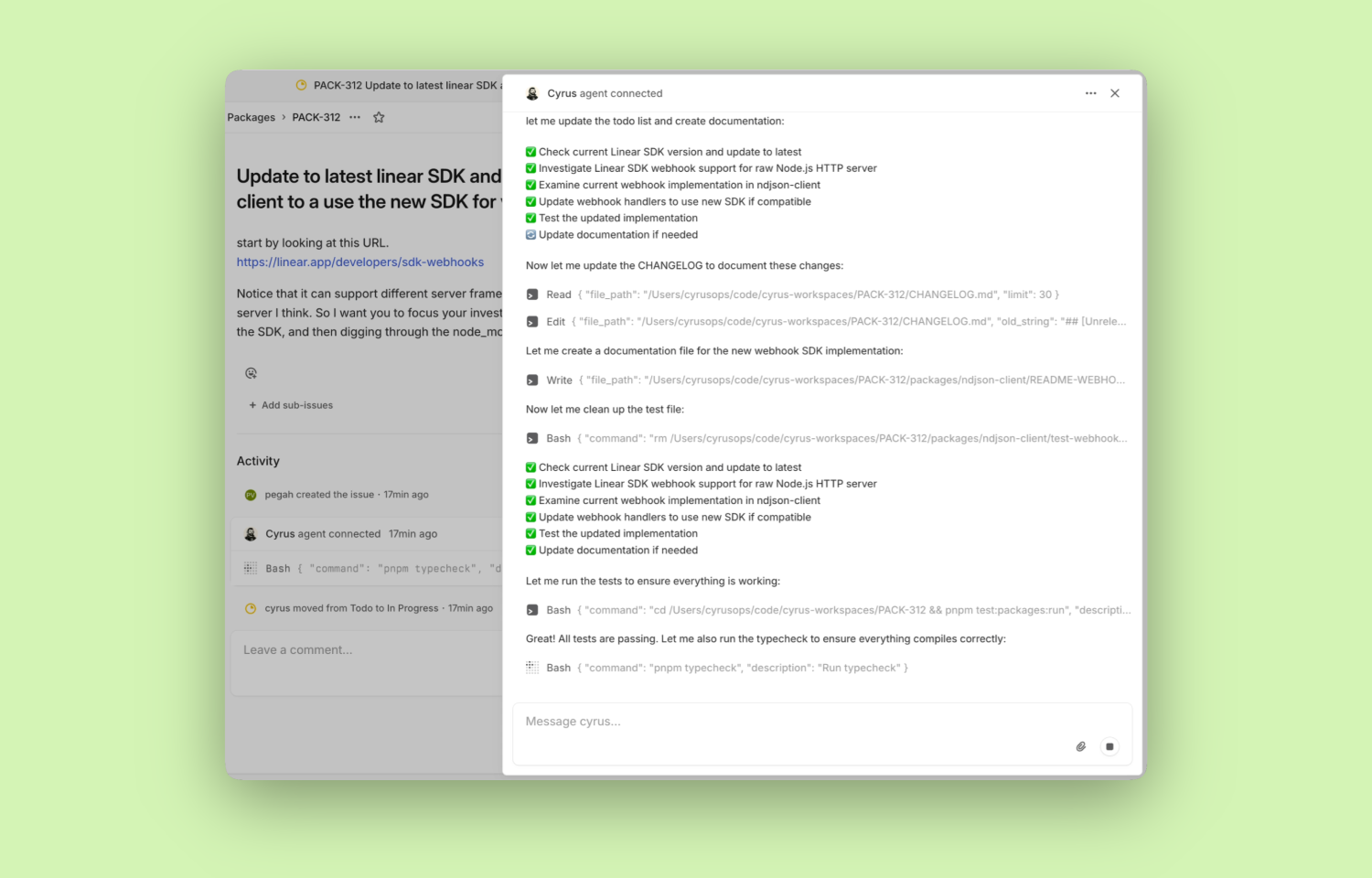 Cyrus detailing it's plan in an issue