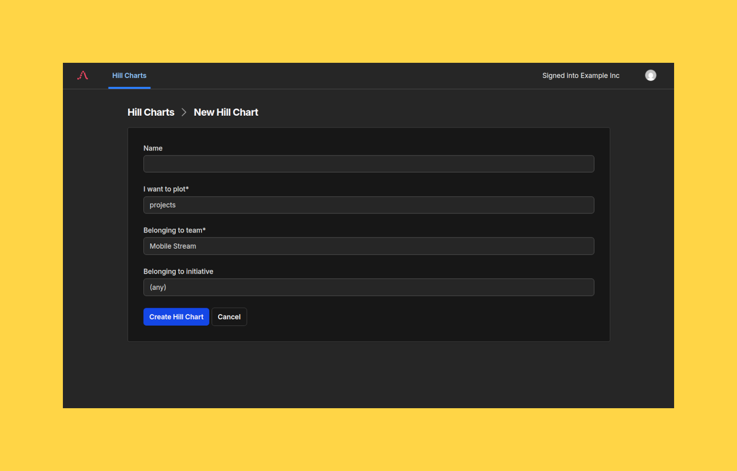 Creating a new Hill Chart