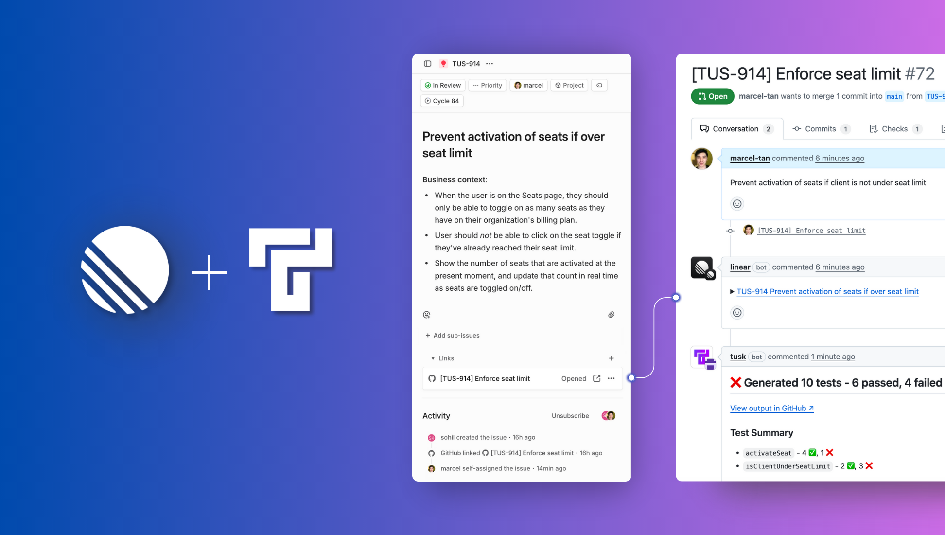 Tusk working in GitHub