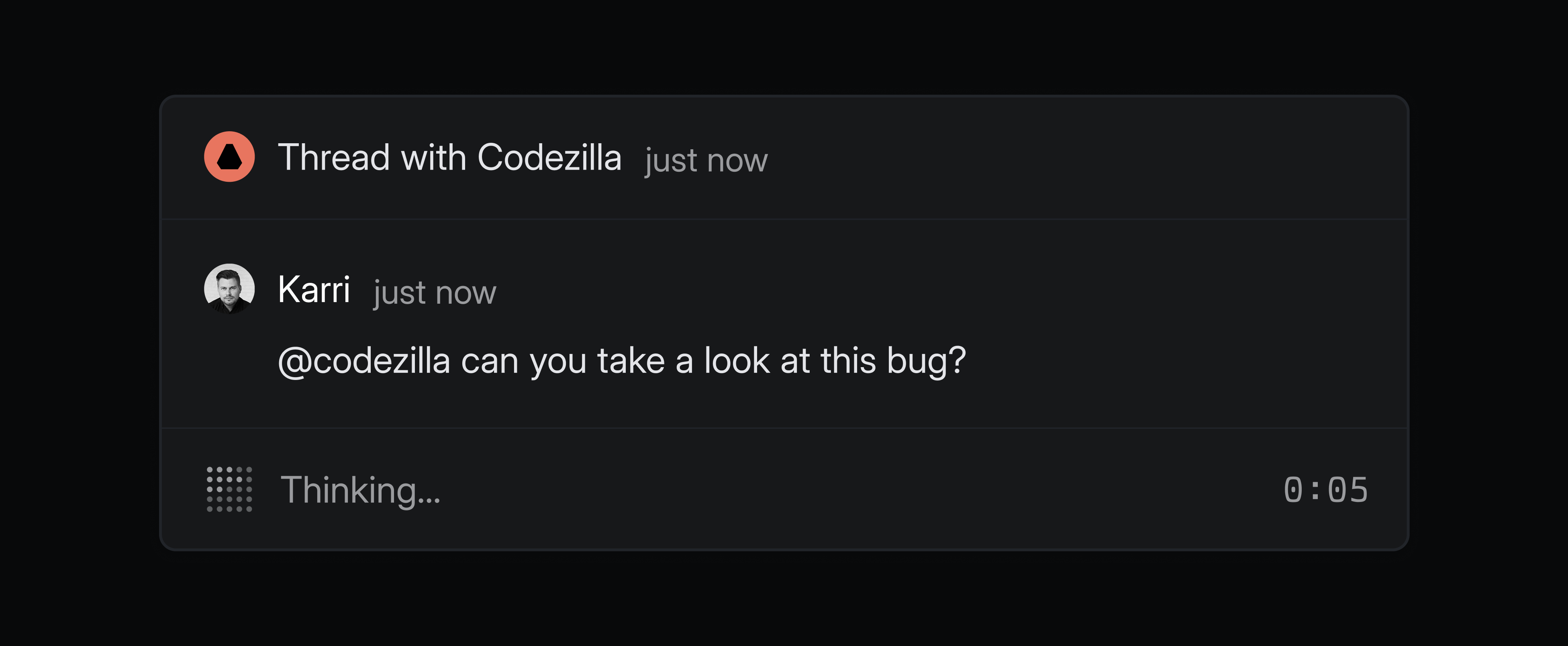 A screenshot of an agent session in a Linear issue