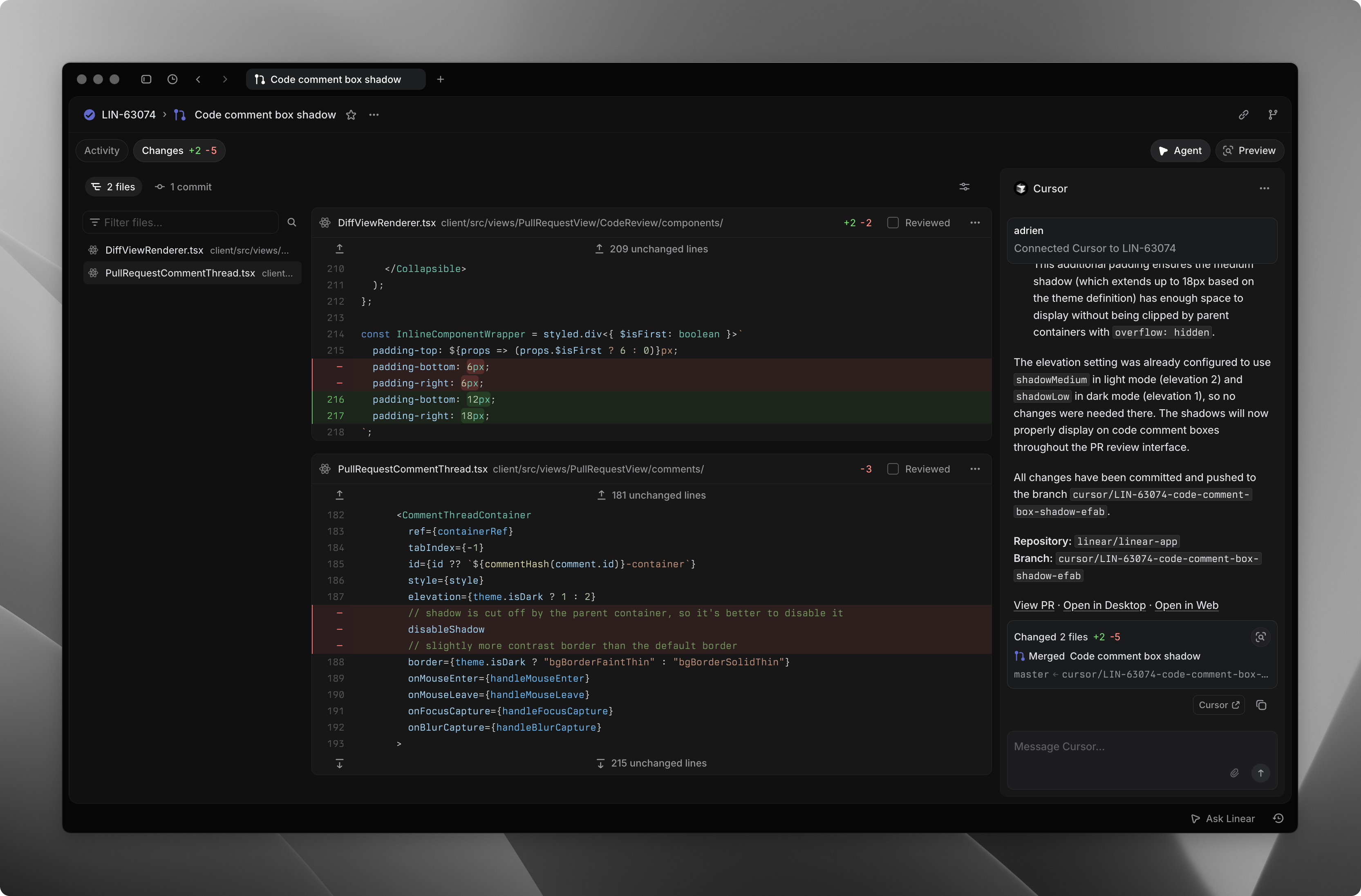Review your delegated agent's code changes
