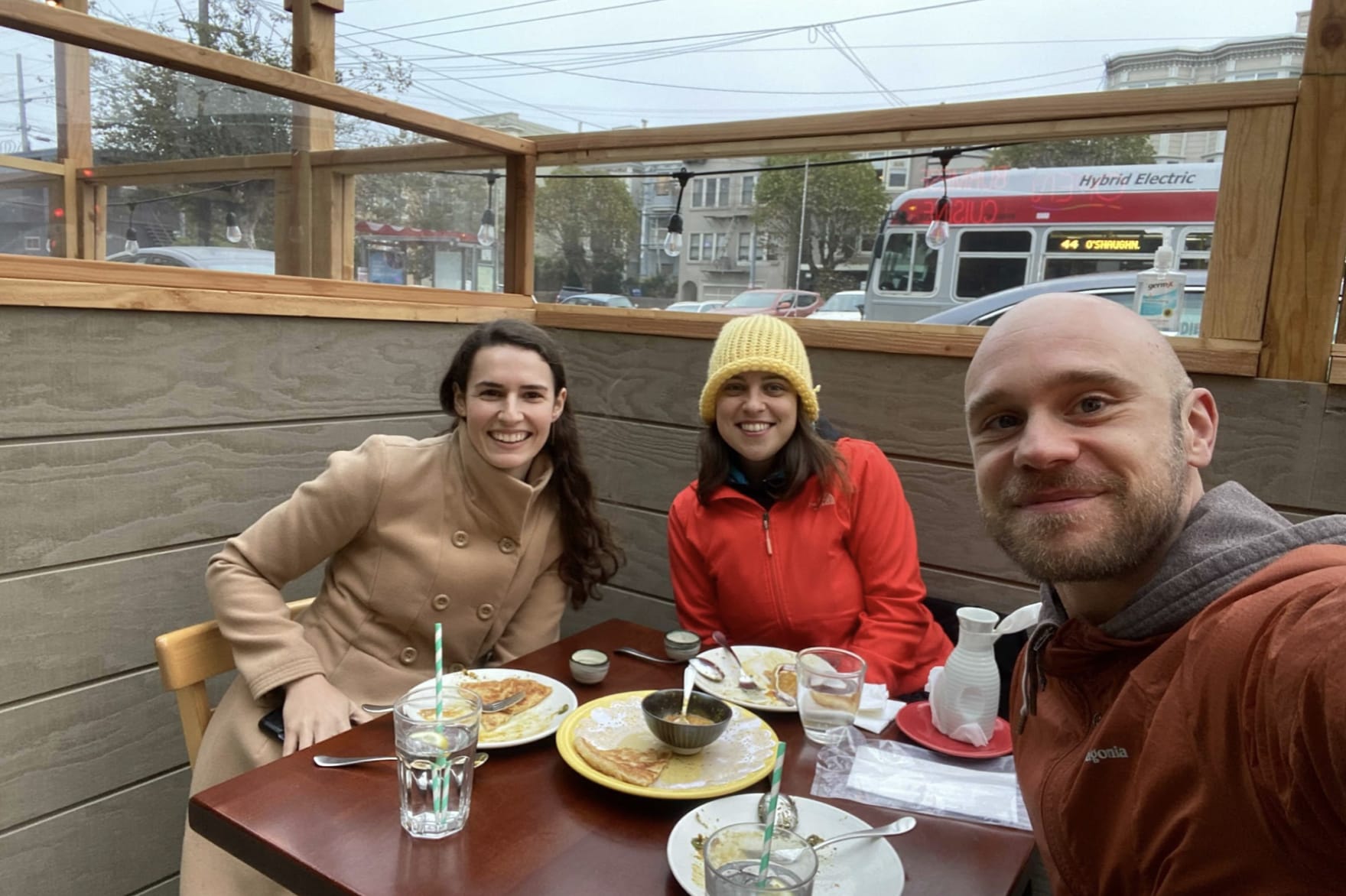 SF crew braving the fog! Welcome to the team, Raissa.