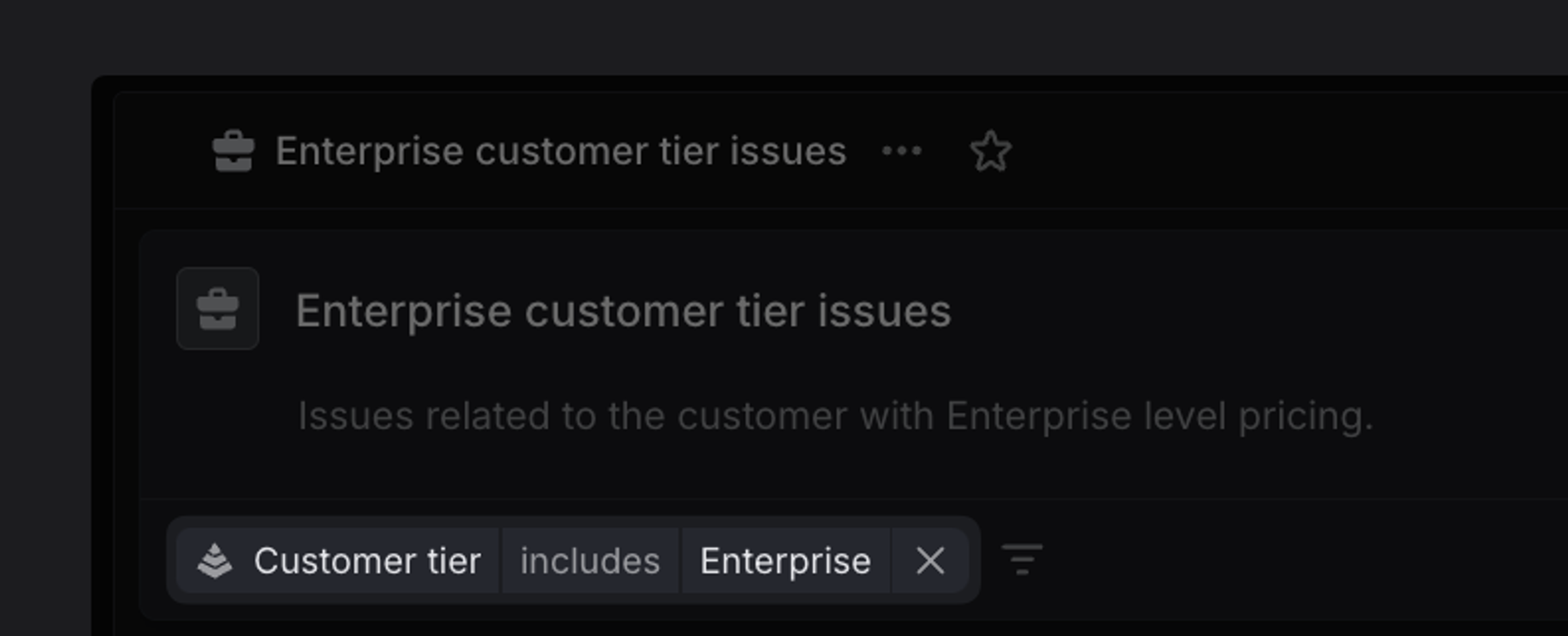 Filtering for Enterprise tier