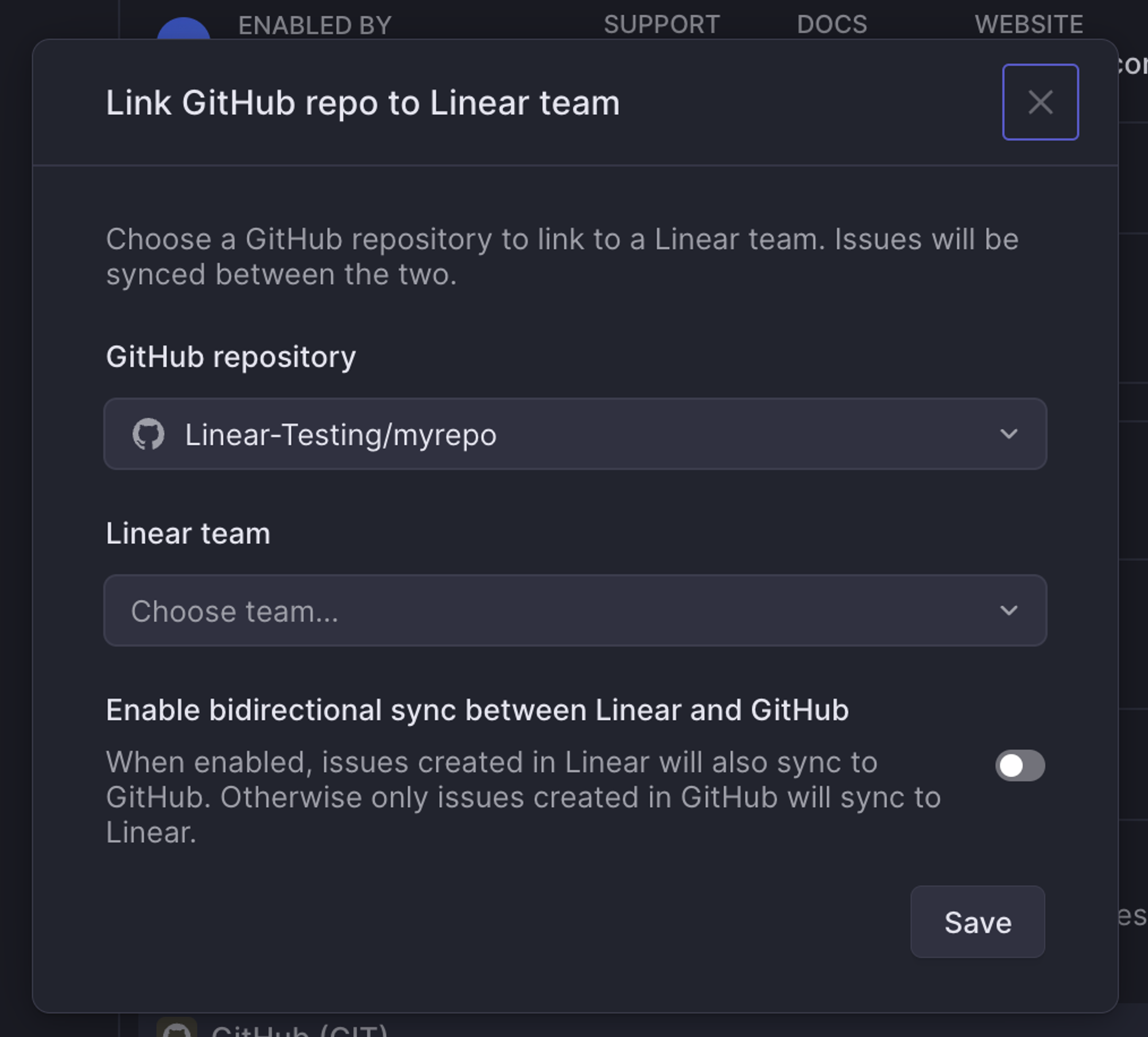 Setup for GitHub Issues Sync.