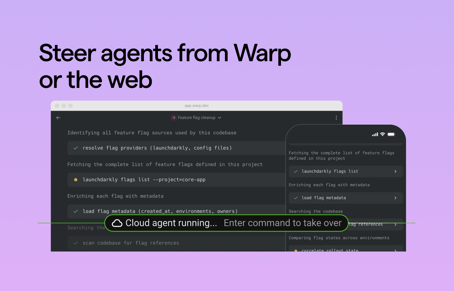 Steering agents from warp