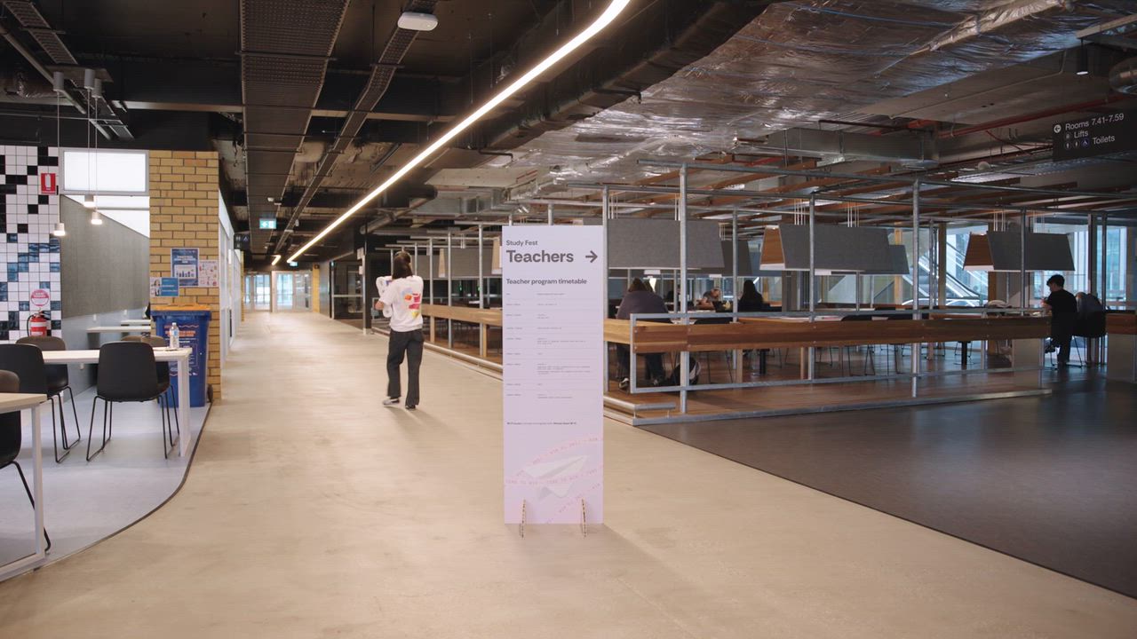 Study Fest floor signage