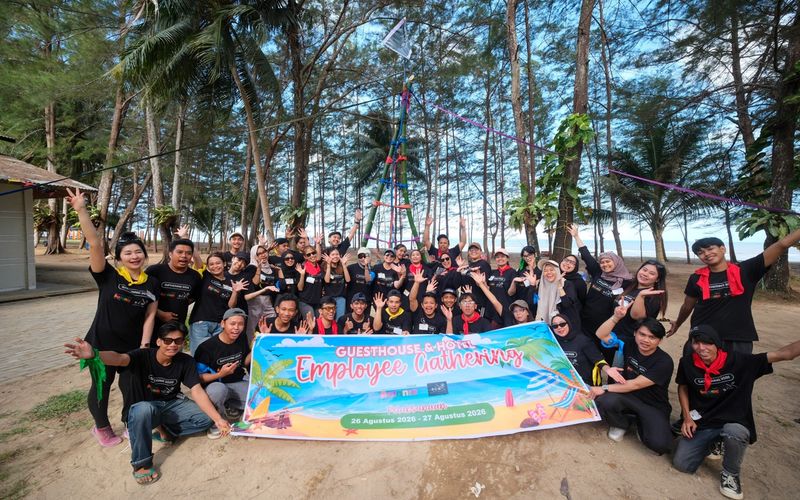 Dokumentasi kegiatan corporate gathering dan outbound training Jawsika bersama karyawan perusahaan untuk mempererat kekompakan tim dalam acara yang berkesan.