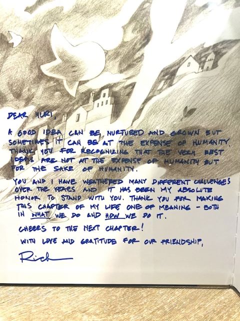 Rick's inscription to Yuri within the "What Do You Do With an Idea" book