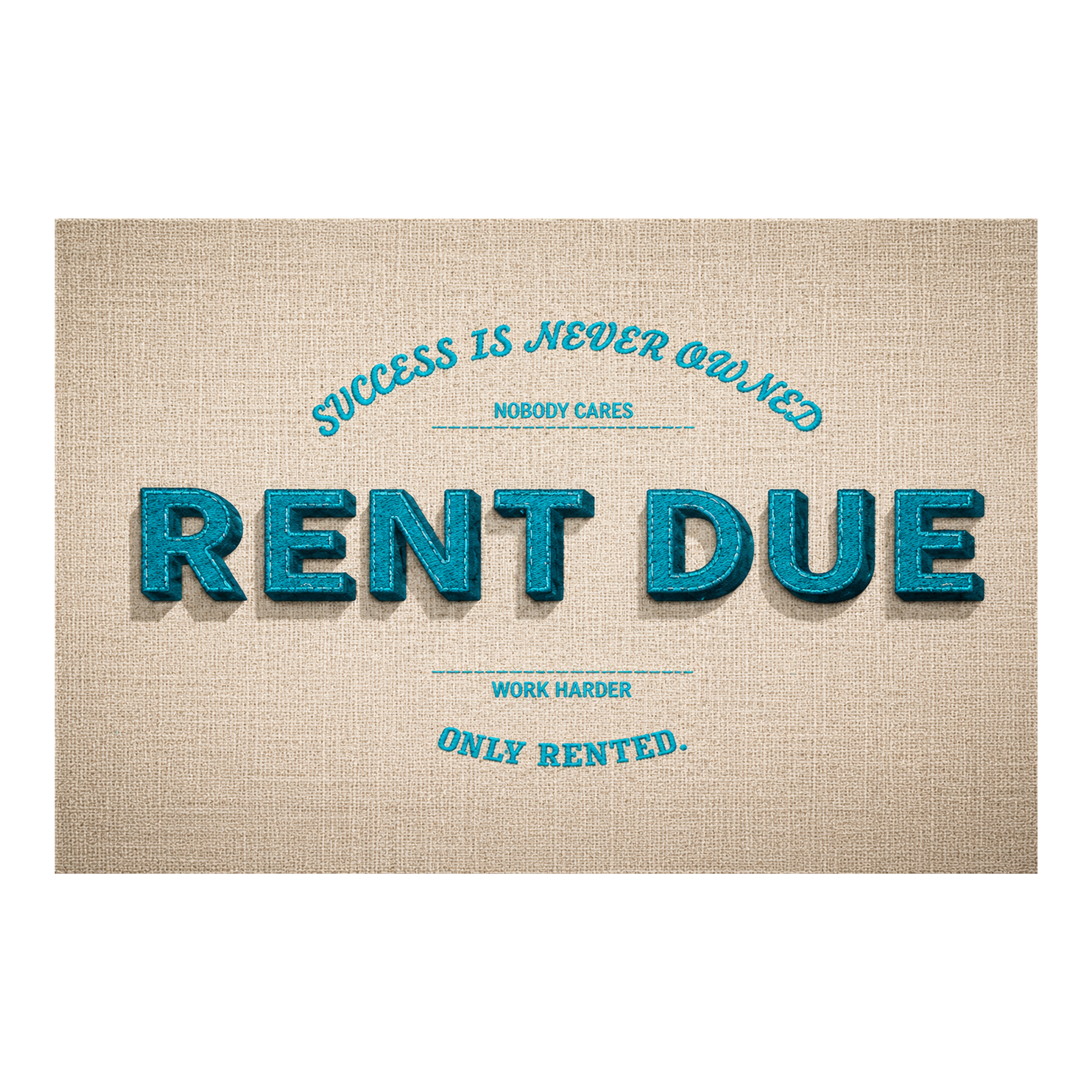 Rent Due artwork shown as an Armoze canvas print