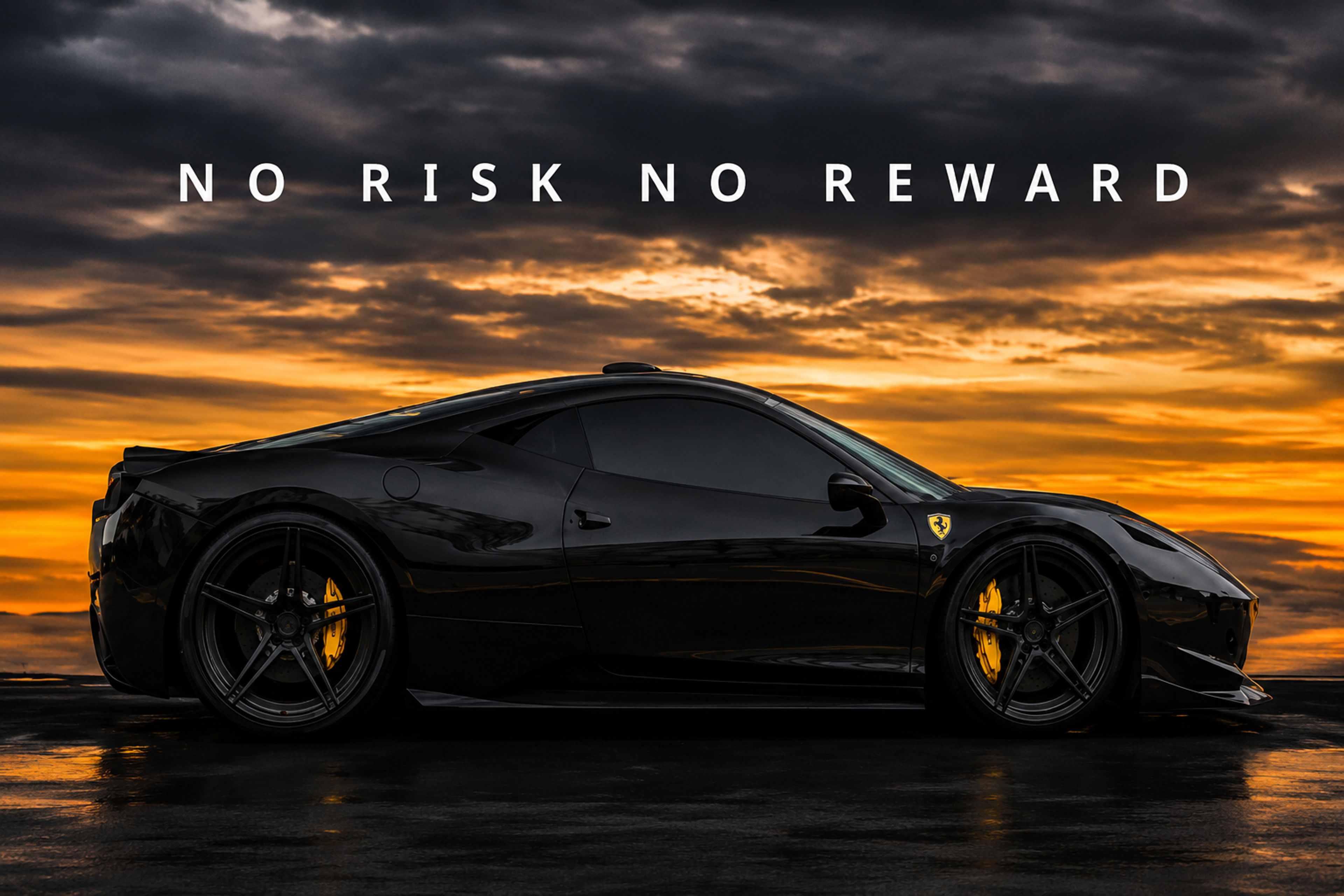 No Risk No Reward Lambo artwork shown as an Armoze canvas print