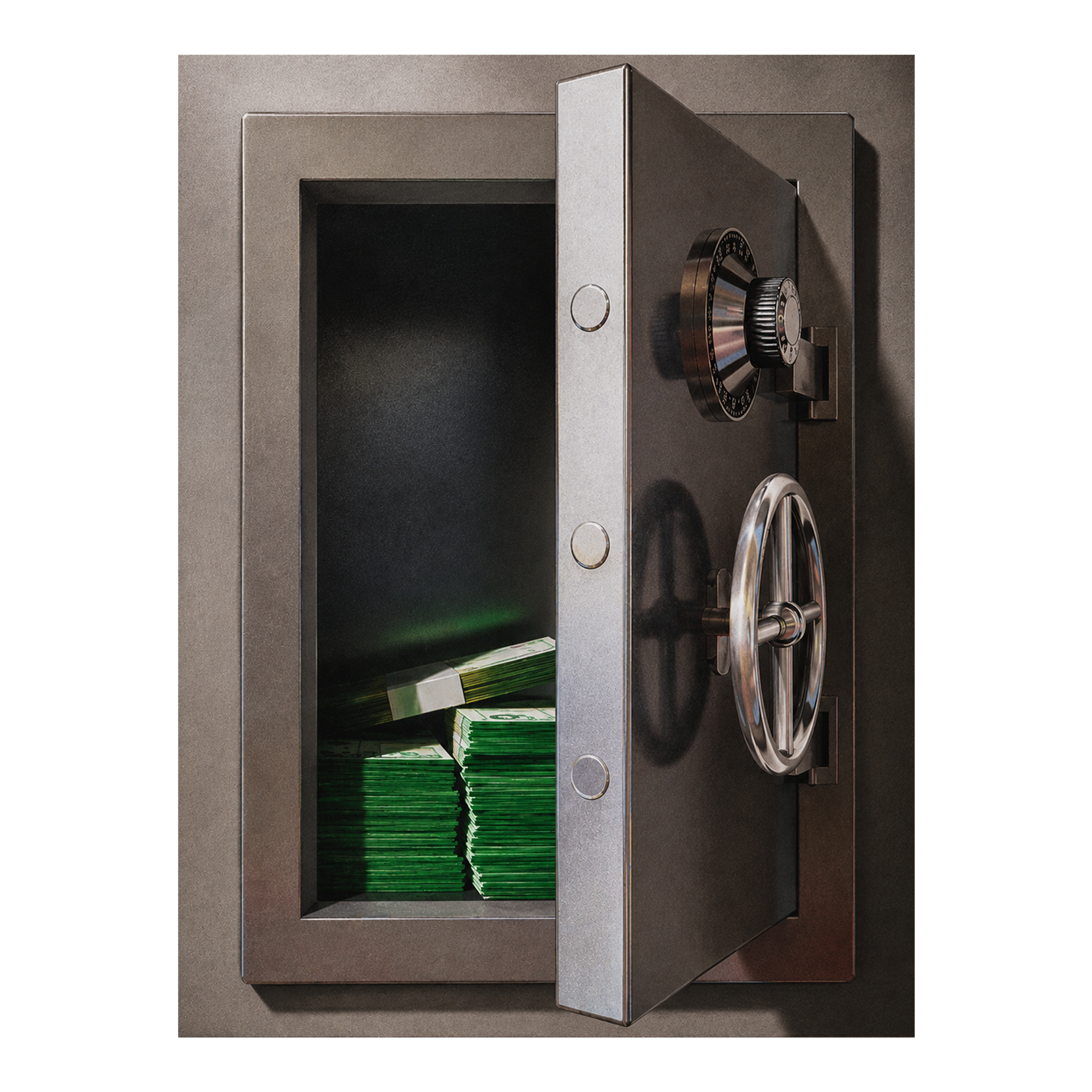 Money Vault artwork shown as an Armoze canvas print