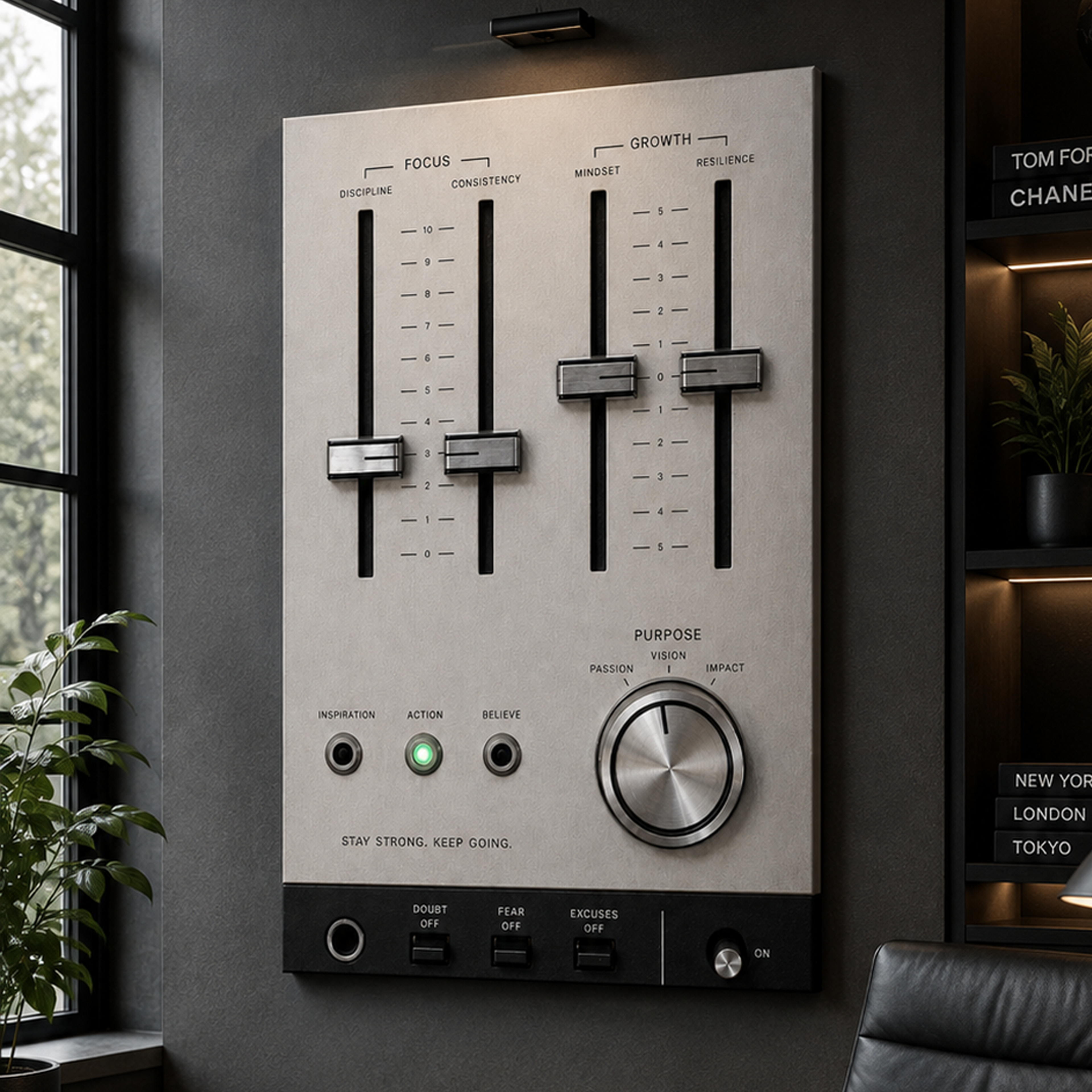 Dialed In artwork shown as an Armoze canvas print