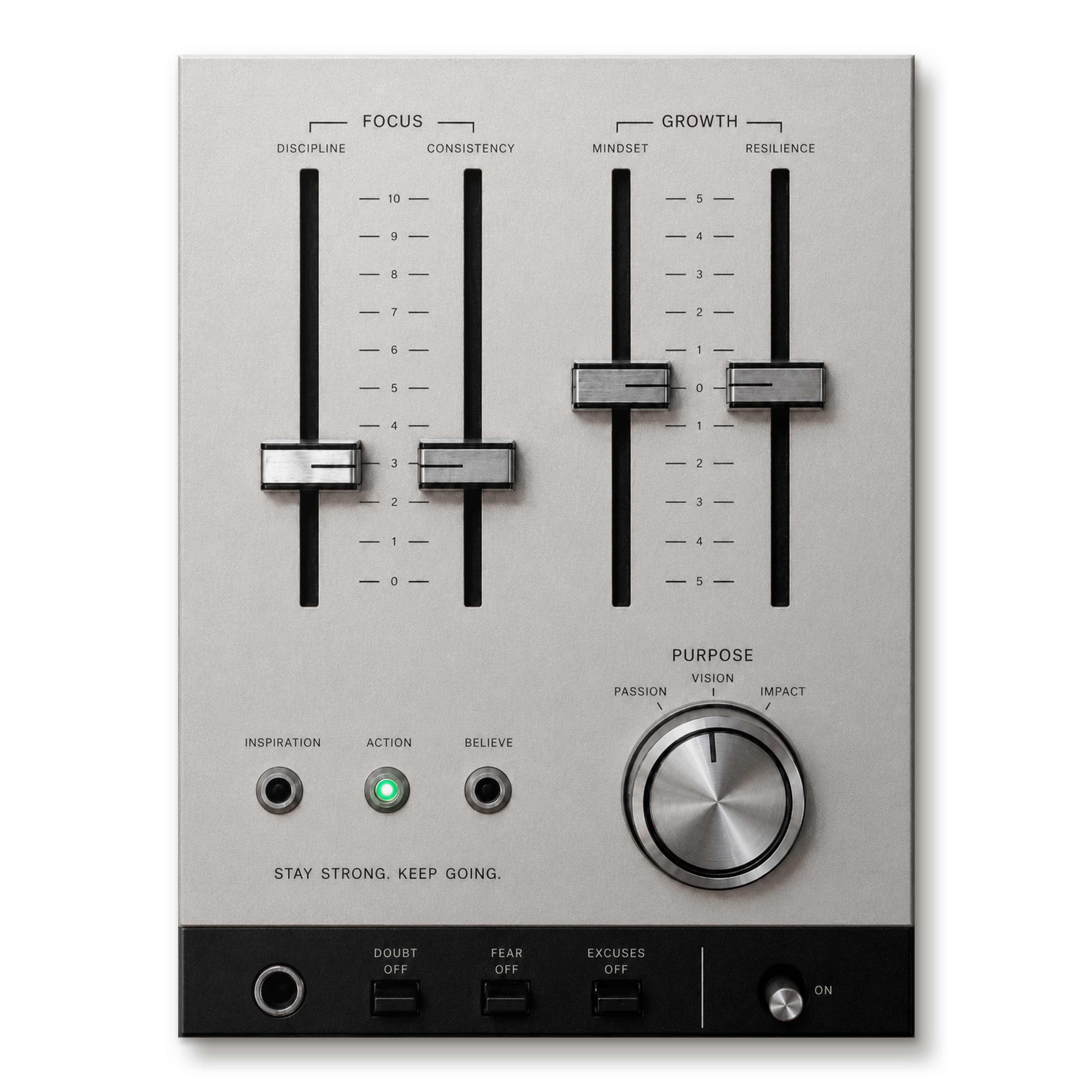 Dialed In artwork shown as an Armoze canvas print