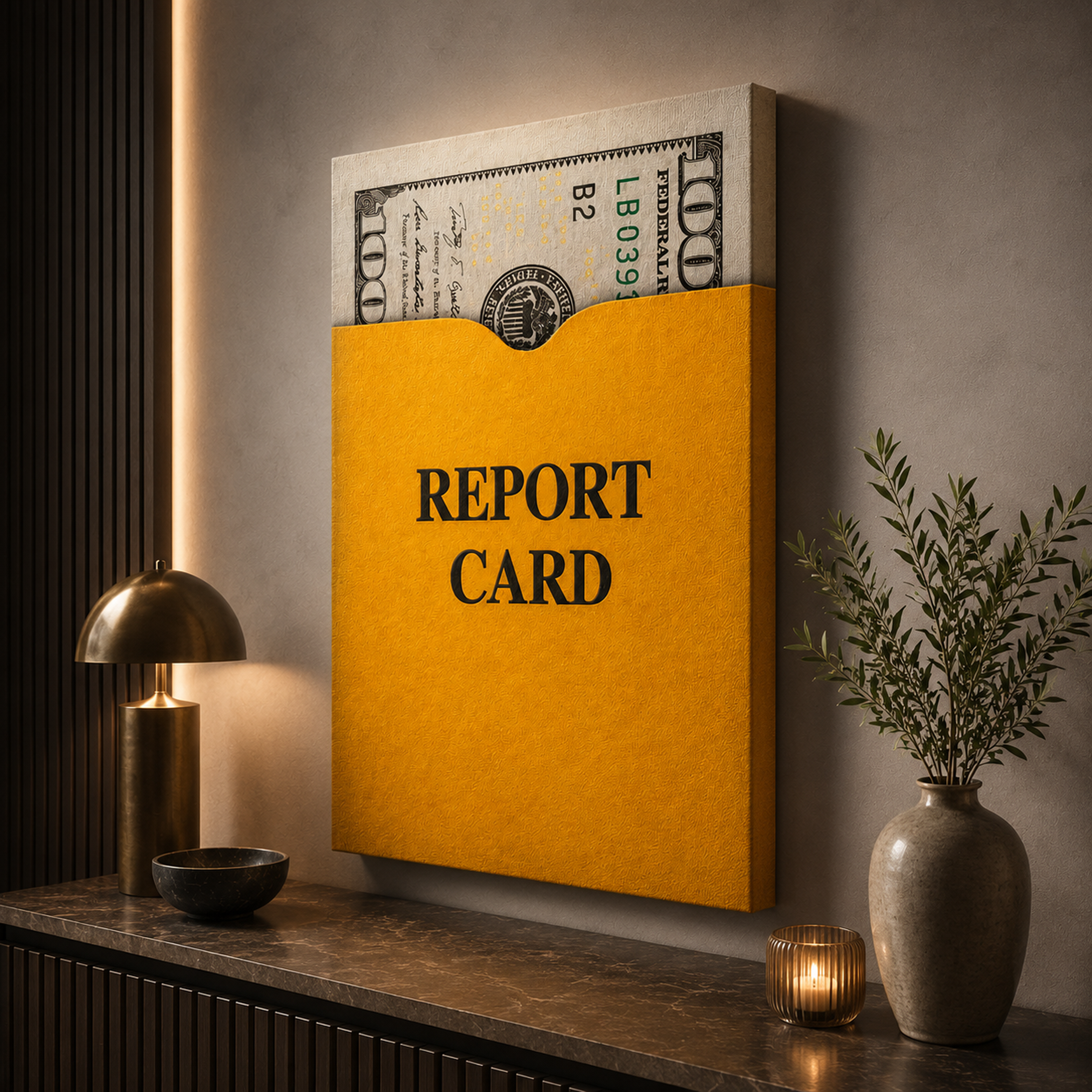Reportcard artwork shown as an Armoze canvas print