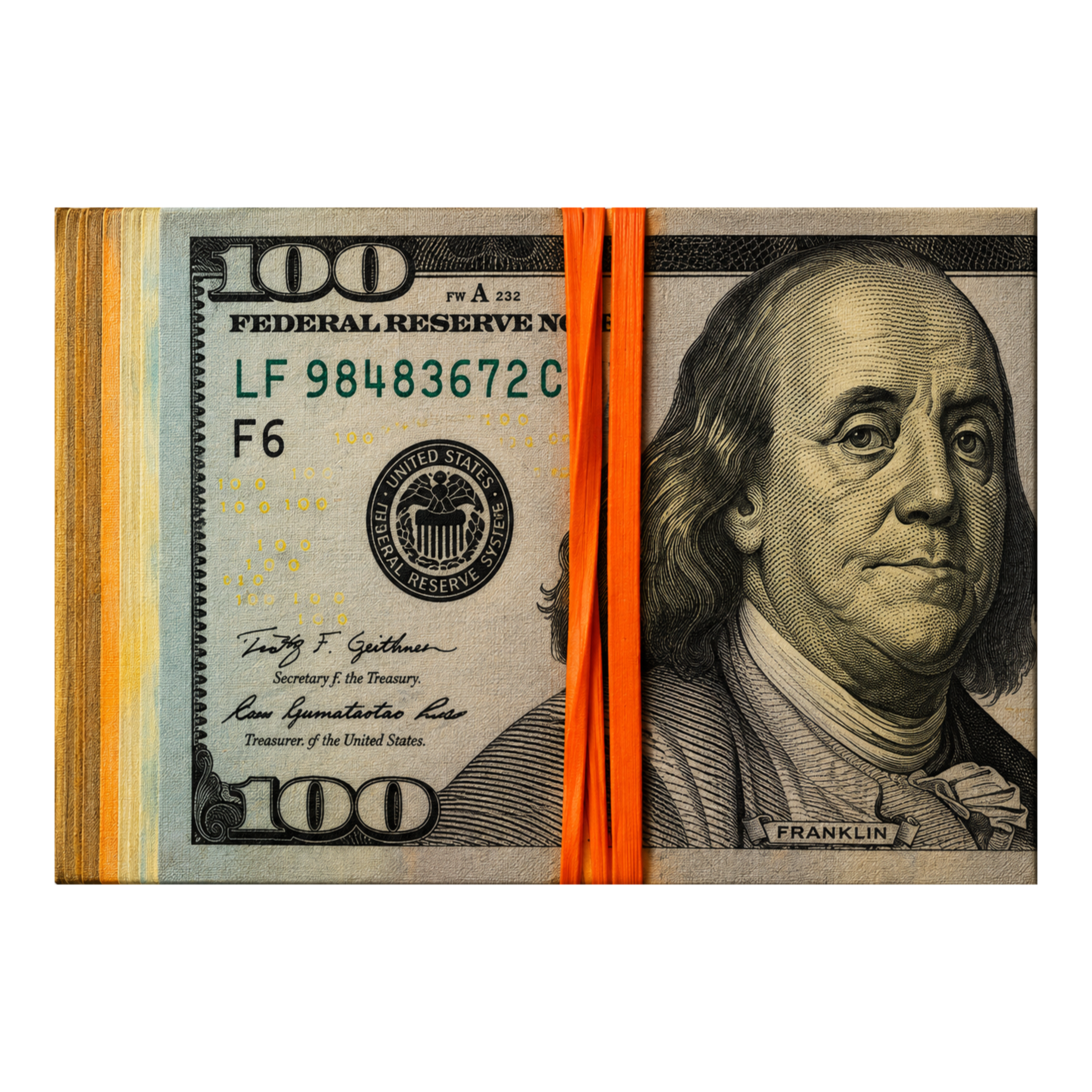 Orange Rubberband Racks artwork shown as an Armoze canvas print