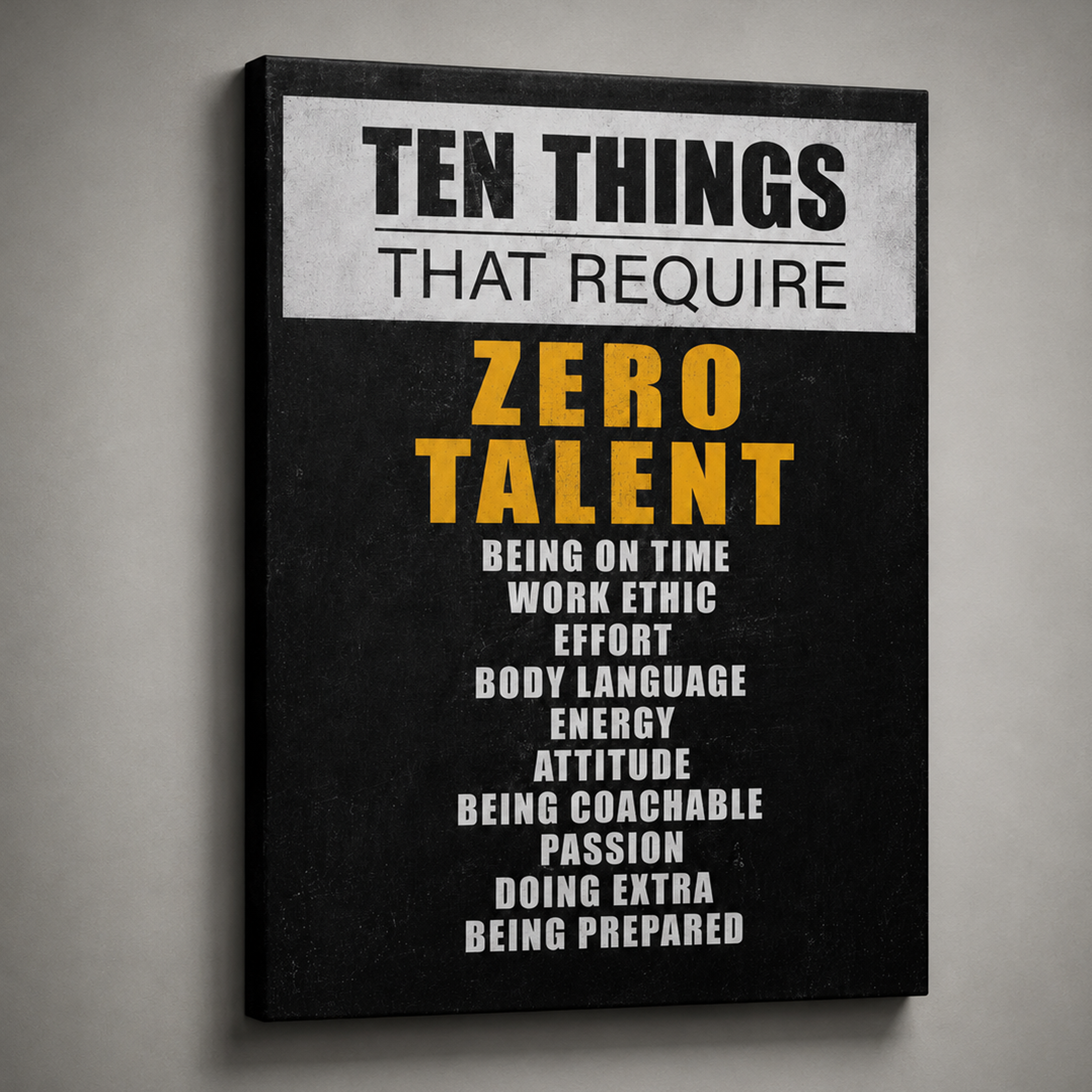 Zero Talent artwork shown as an Armoze canvas print