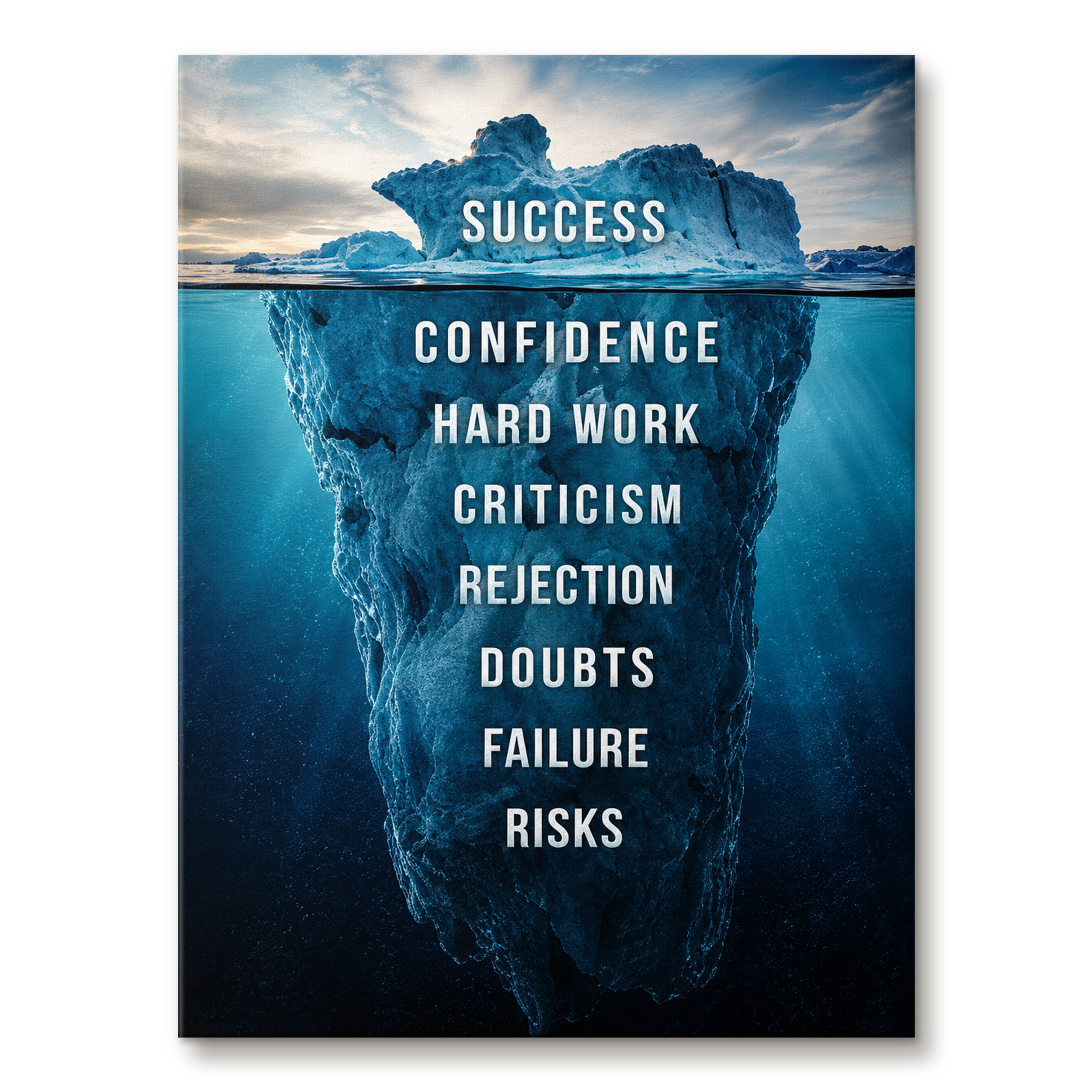 Success Iceberg artwork shown as an Armoze canvas print