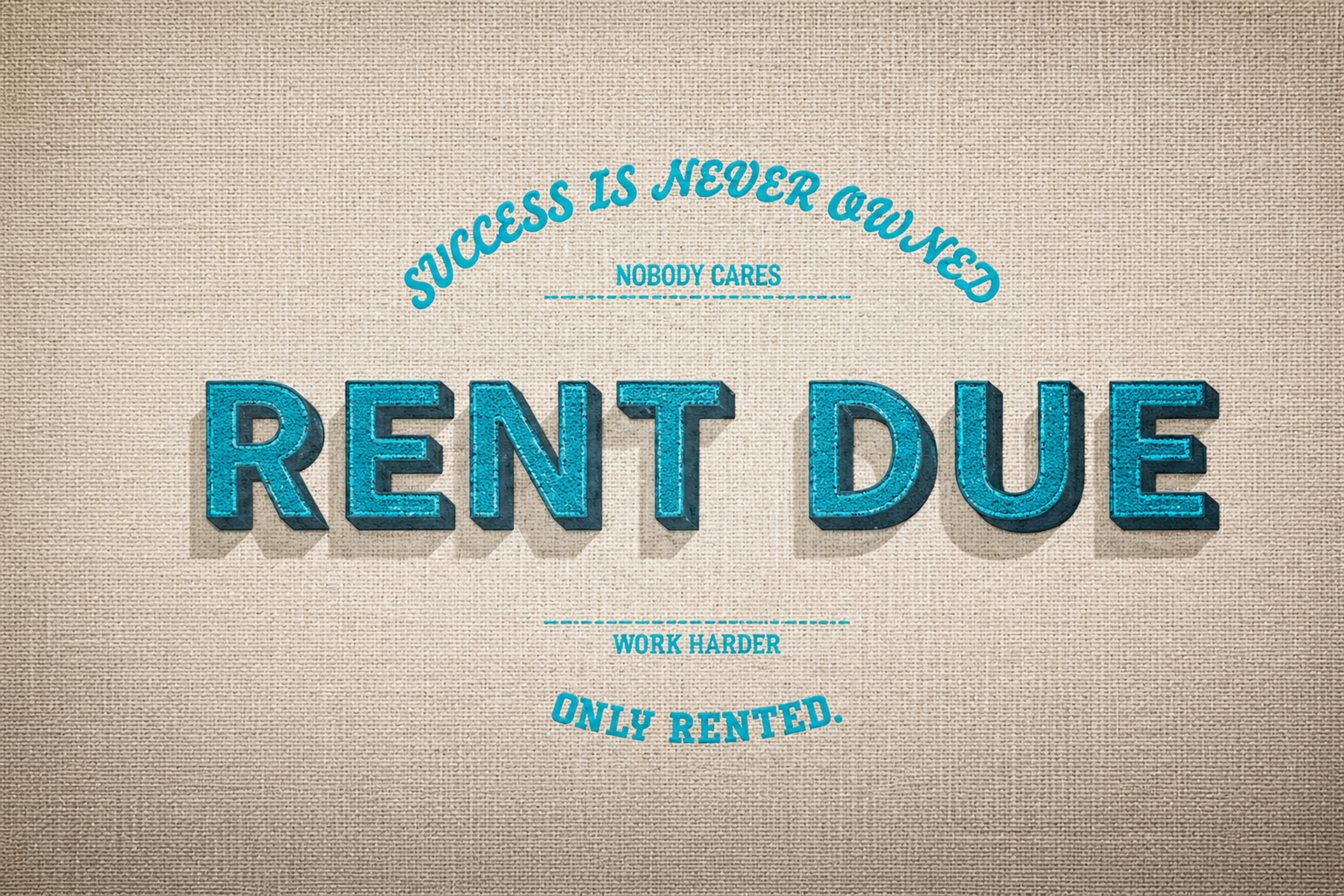 Rent Due artwork shown as an Armoze canvas print