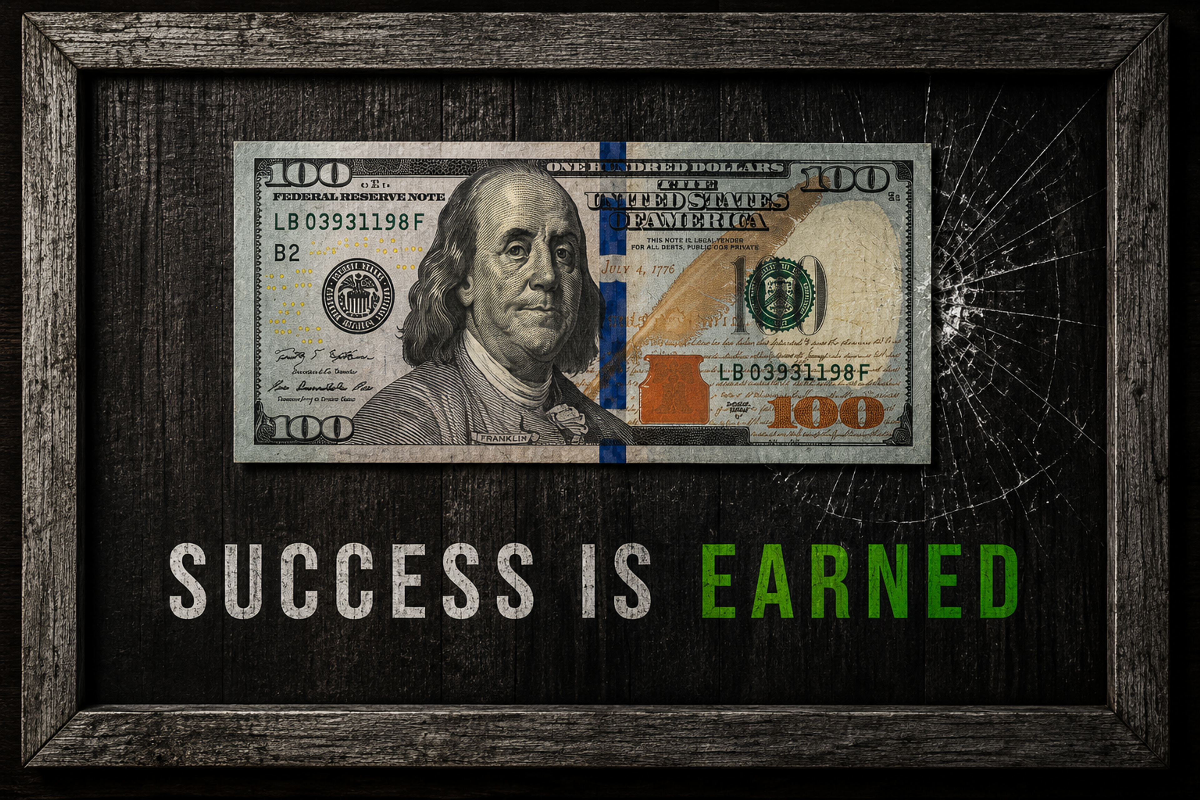 Success Is Earned artwork shown as an Armoze canvas print