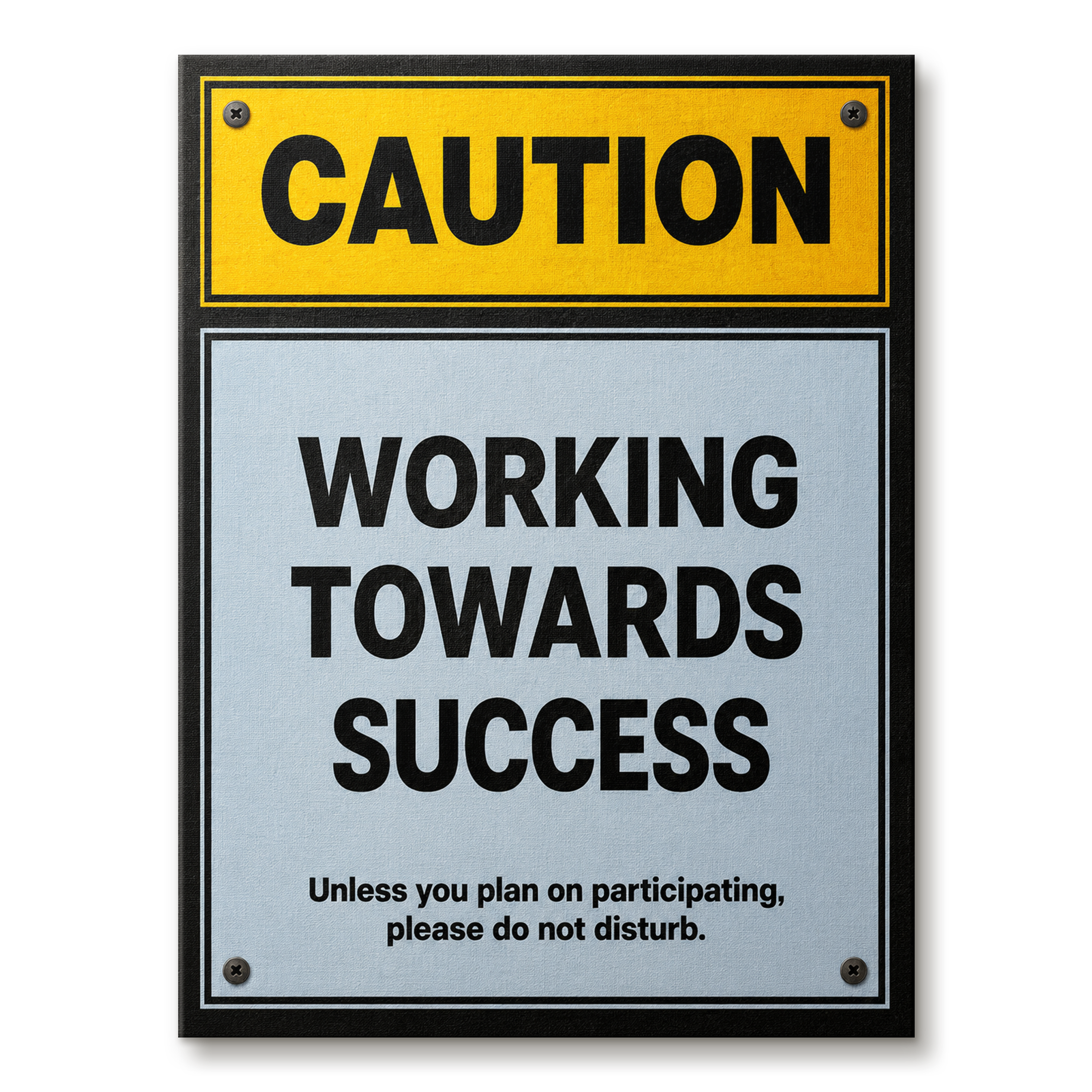 Working Towards Success artwork shown as an Armoze canvas print