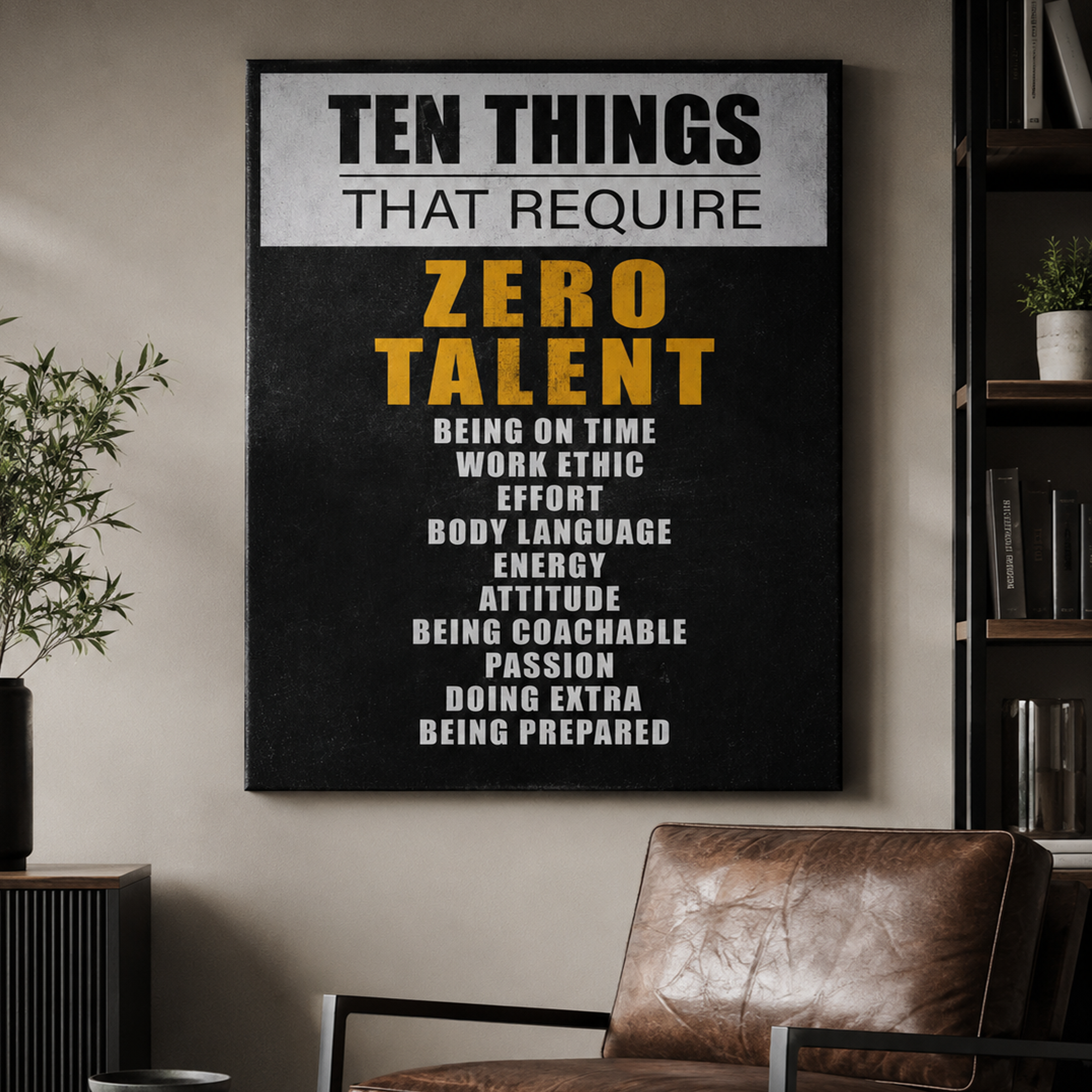 Zero Talent artwork shown as an Armoze canvas print