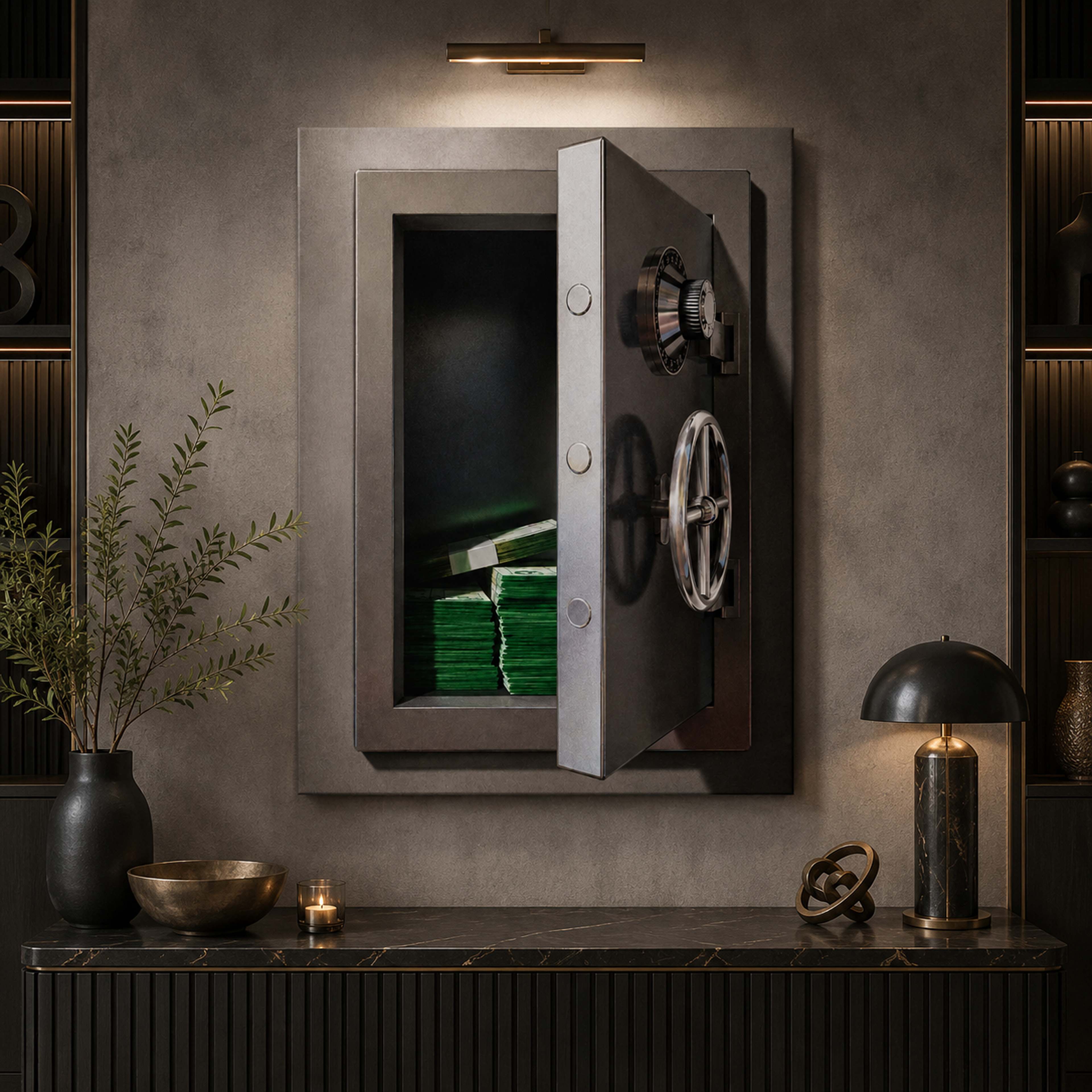 Money Vault artwork shown as an Armoze canvas print