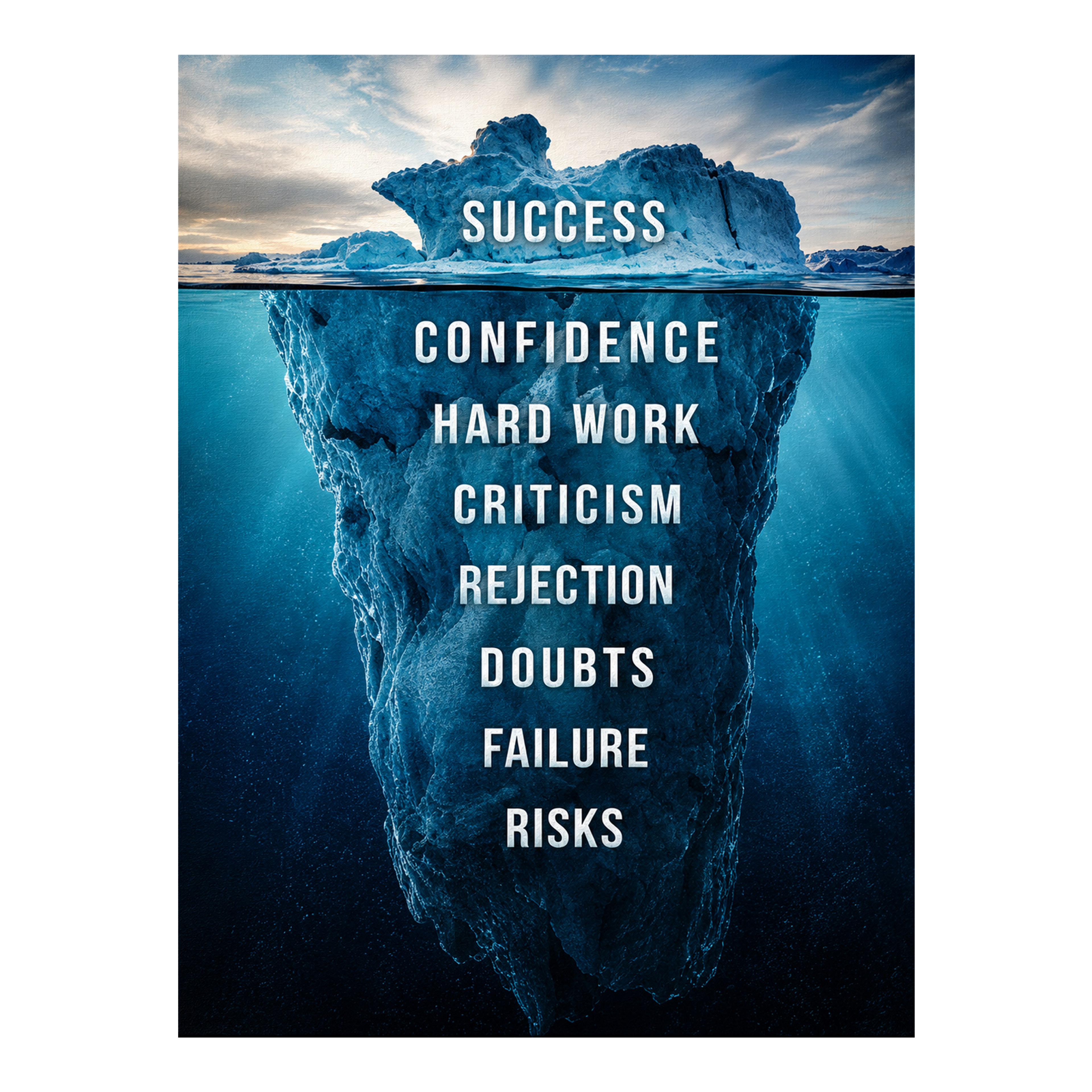 Success Iceberg artwork shown as an Armoze canvas print