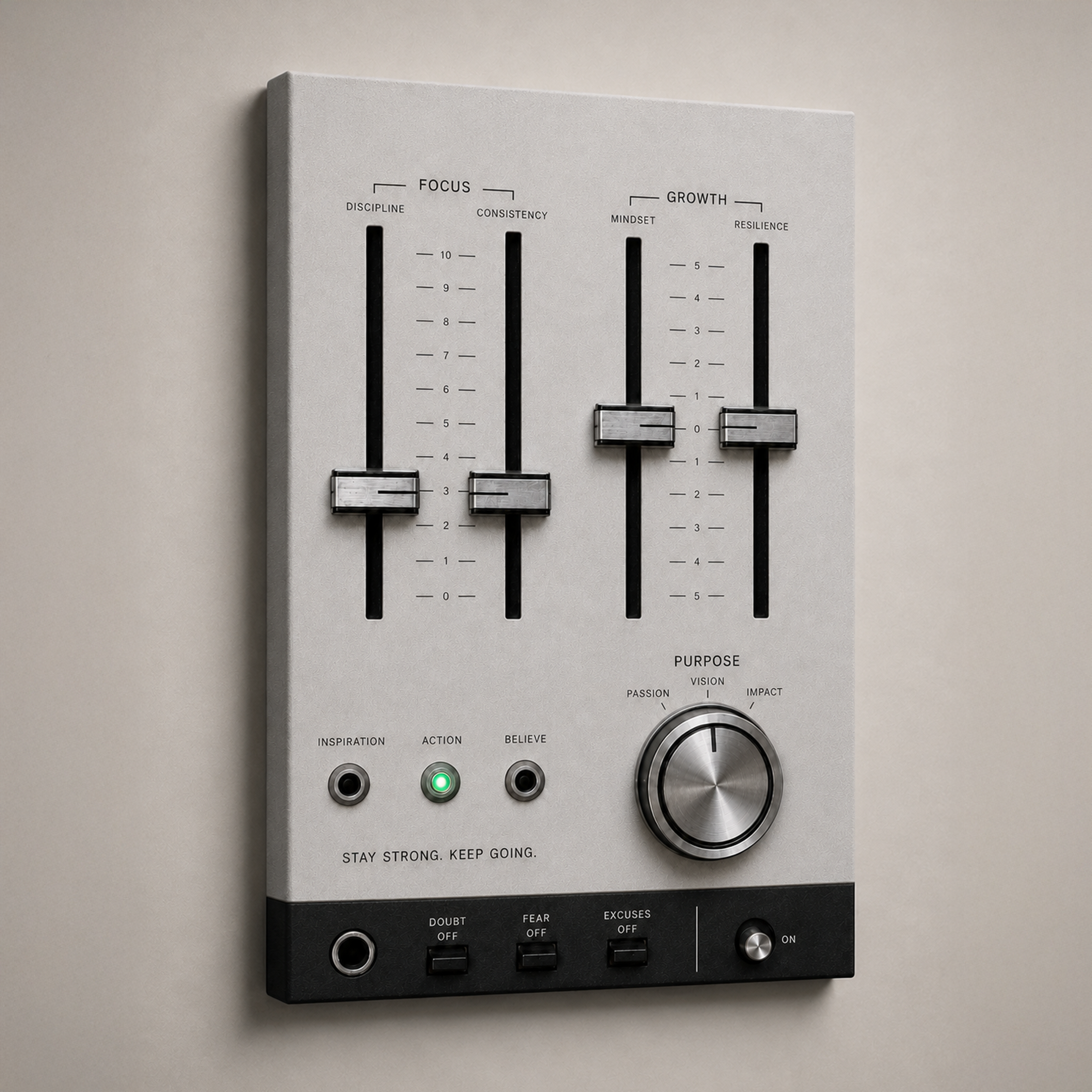 Dialed In artwork shown as an Armoze canvas print