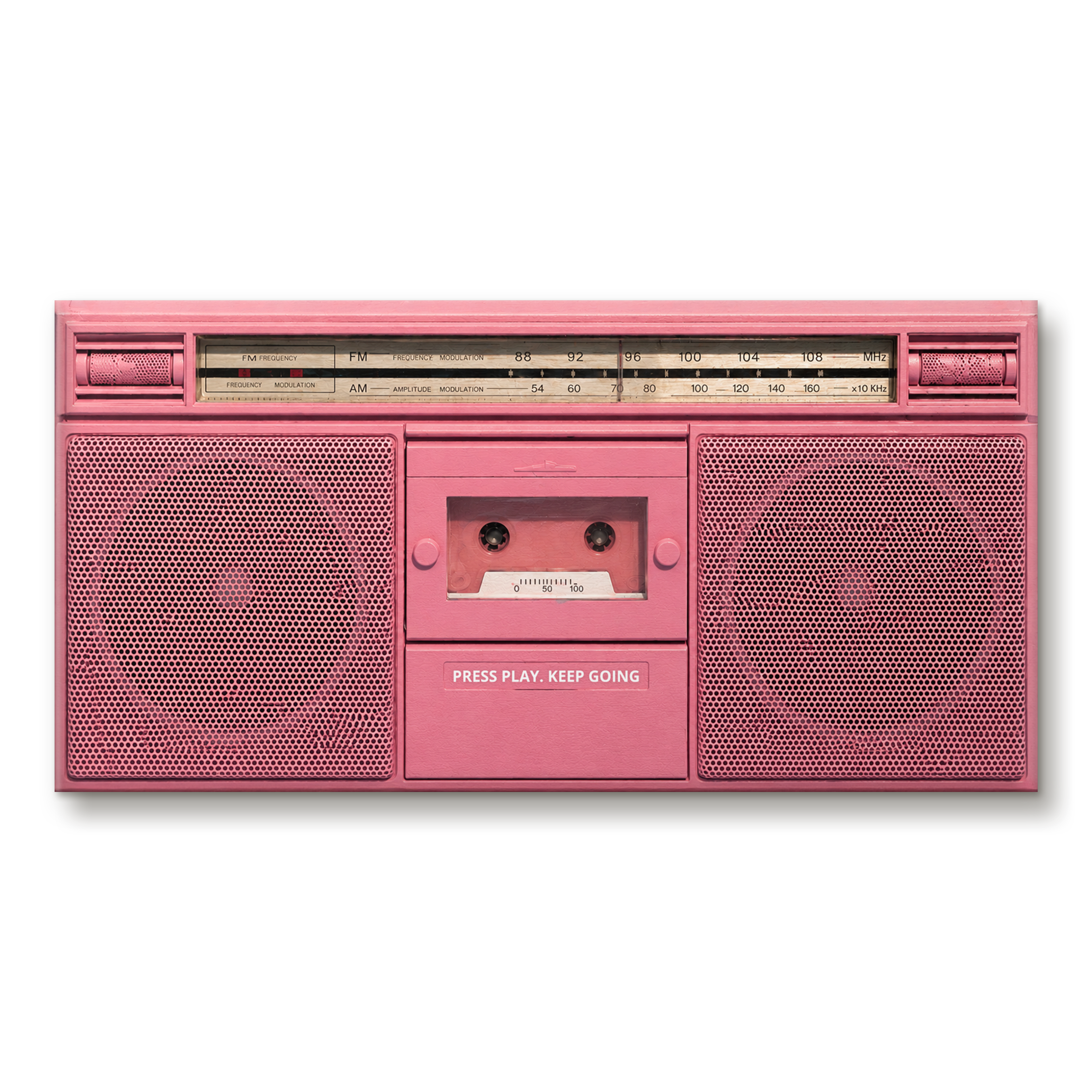 Press Play artwork shown as an Armoze canvas print