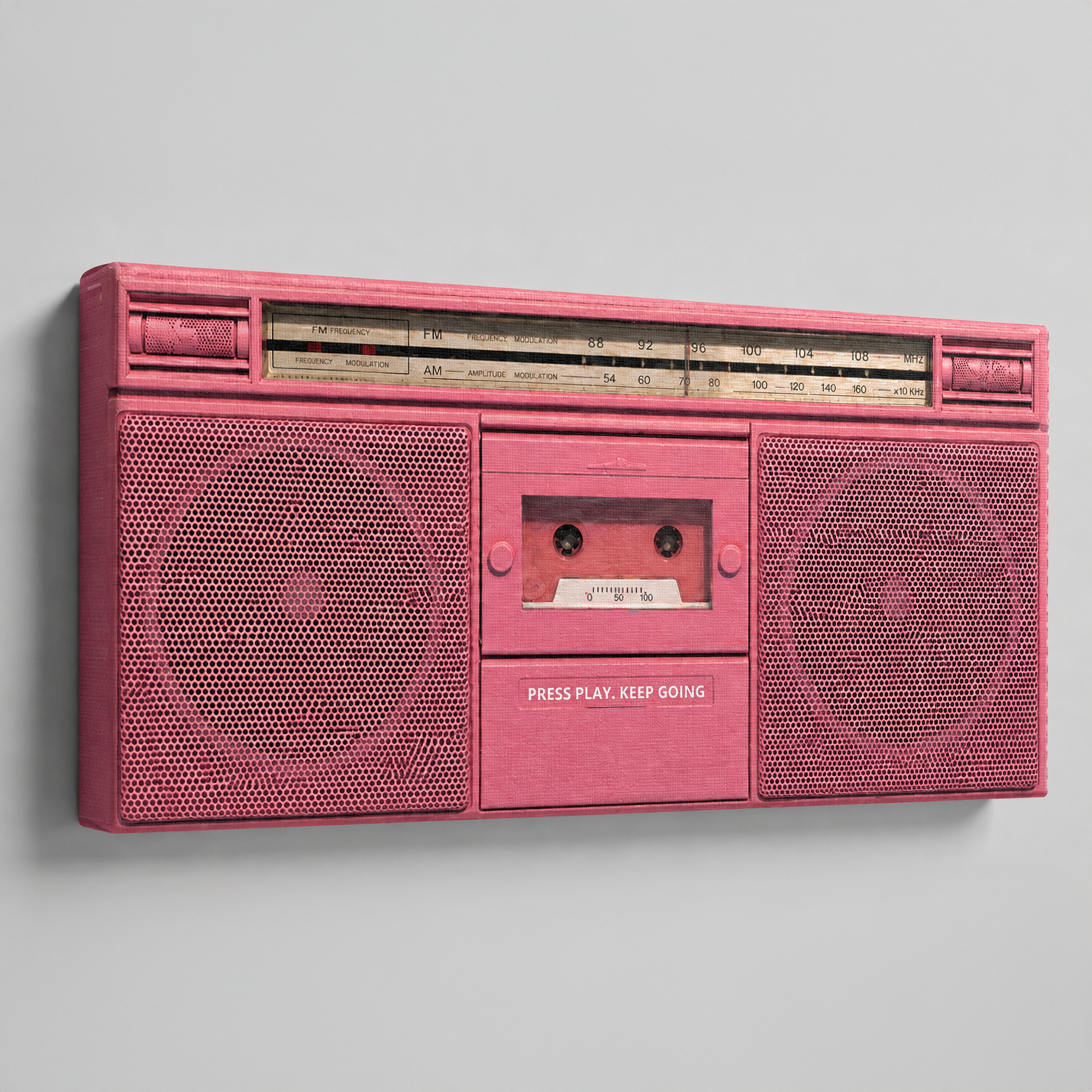 Press Play artwork shown as an Armoze canvas print
